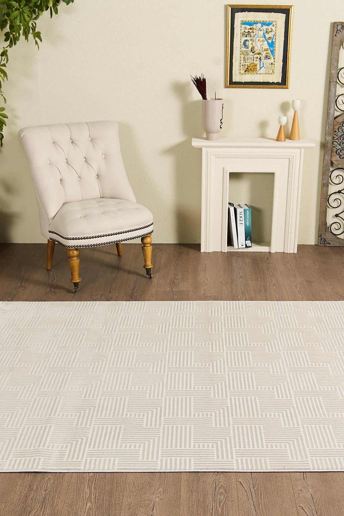 Modern Cream Bamboo Soft Area Rug – 13mm High Density Comfort– Pinterest Inspired Area Rug