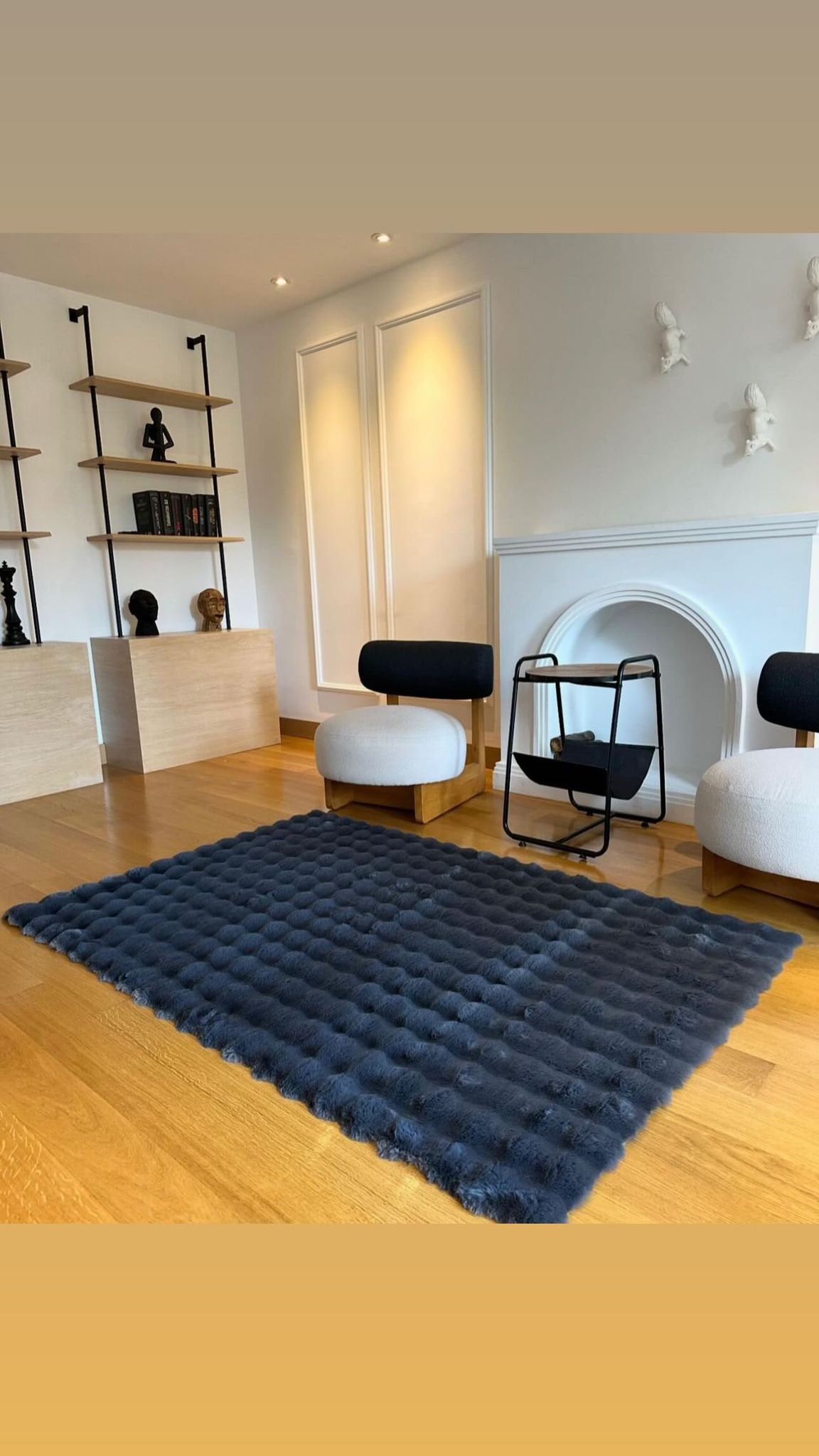 Grauer, luxuriöser Plüschteppich – Bubble-Fleece-Teppich – Elegantes Kaninchenfell-Design, weichster Teppich für alle Räume | Bestseller | Waschbar