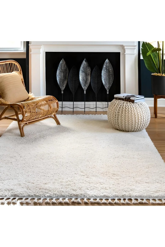 Modern Cream Bamboo Soft Area Rug – 13mm High Density Comfort– Pinterest Inspired Area Rug
