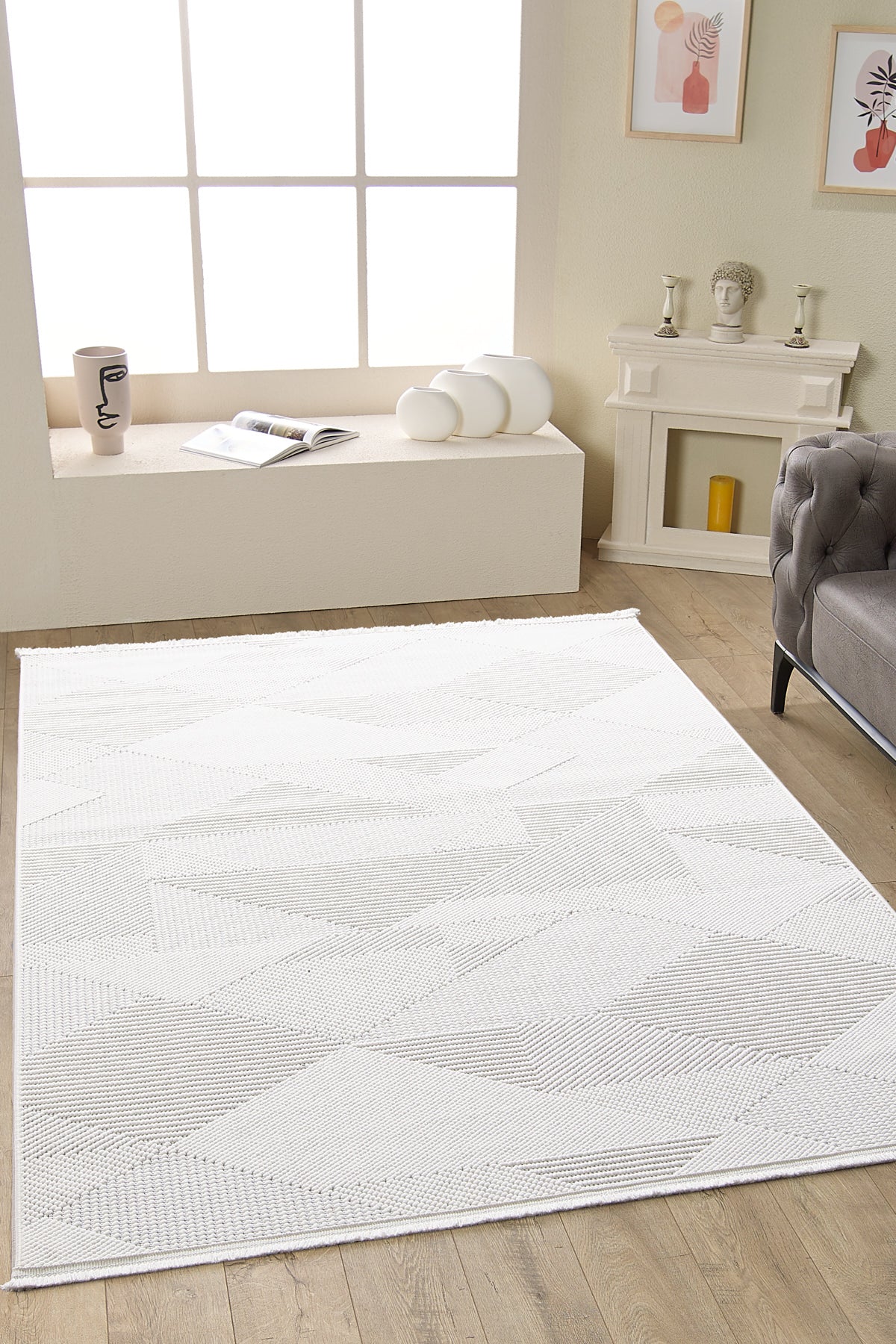 Modern Cream Bamboo Soft Area Rug – 13mm High Density Comfort– Pinterest Inspired Area Rug (Copy)