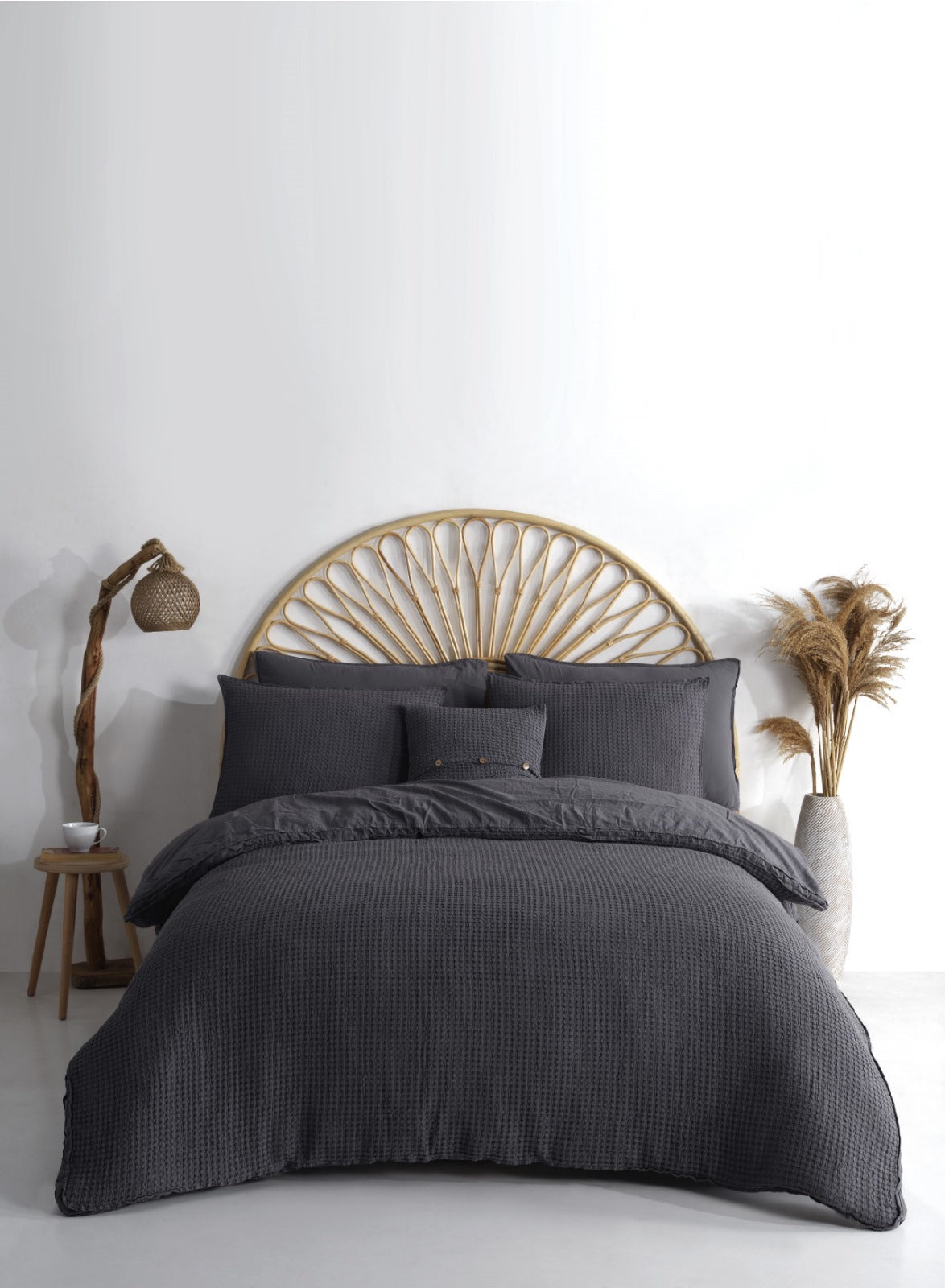 Luxuriöse Waffelpiqué-Tagesdecke – 100 % Baumwolle, Serene Hues | Mila Home 