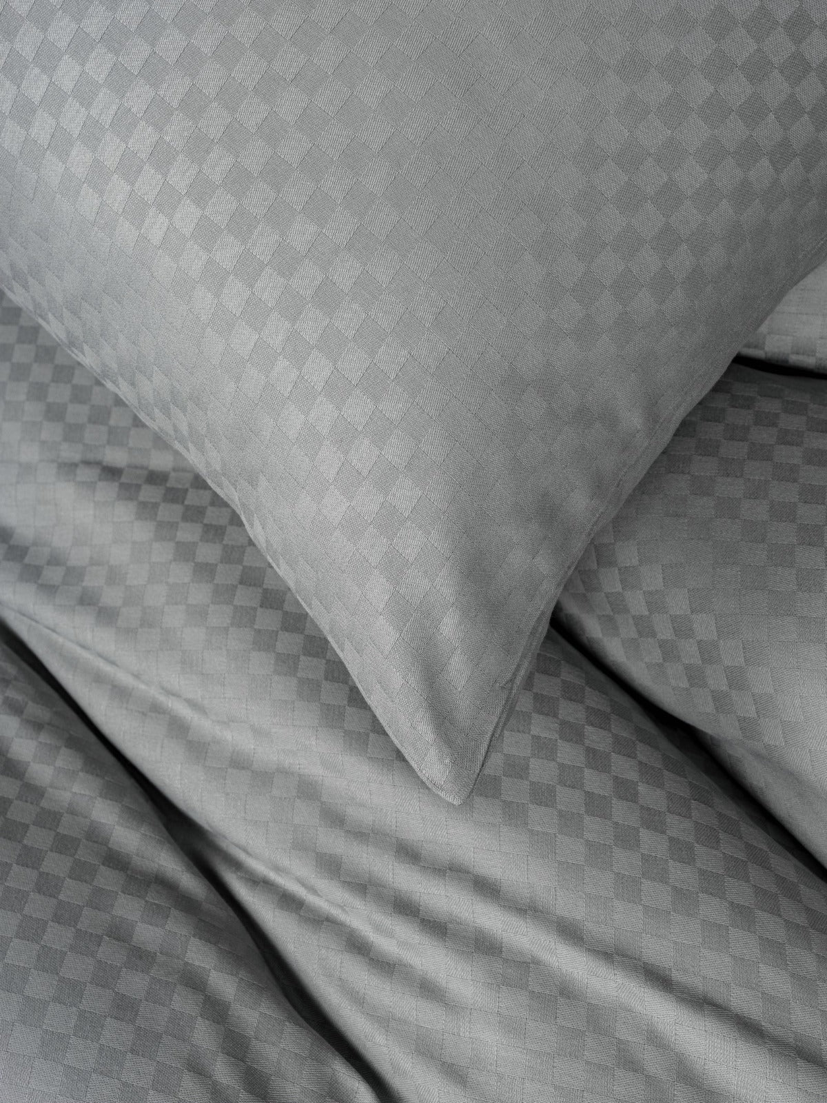 Bettwäsche-Set „Timeless Collection“ mit Karomuster – Salbeigrau | OEKO-TEX®-zertifiziert | 100 % Baumwolle, Ranforce – 144 TC