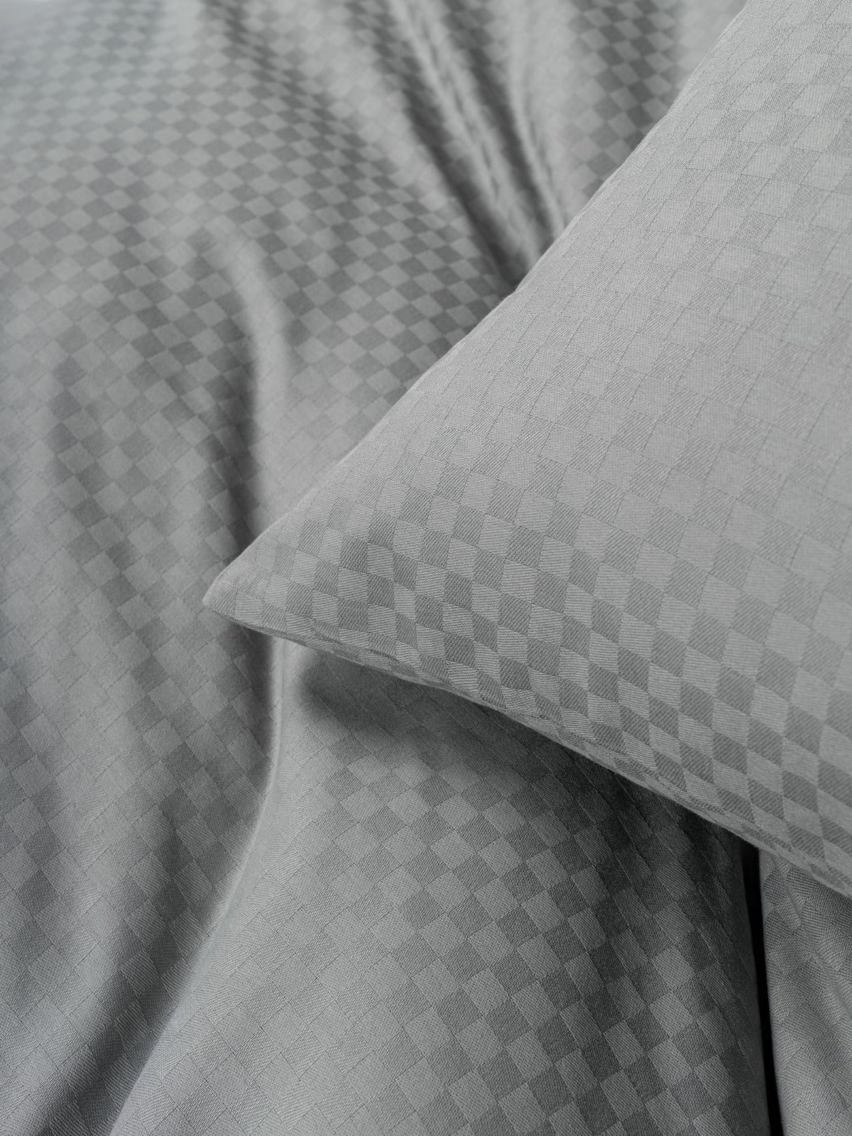 Bettwäsche-Set „Timeless Collection“ mit Karomuster – Salbeigrau | OEKO-TEX®-zertifiziert | 100 % Baumwolle, Ranforce – 144 TC