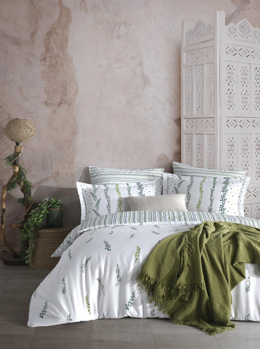 Olive Meadow | Bettwäsche-Set aus 210-Faden-Satin – OEKO-TEX®-zertifiziert