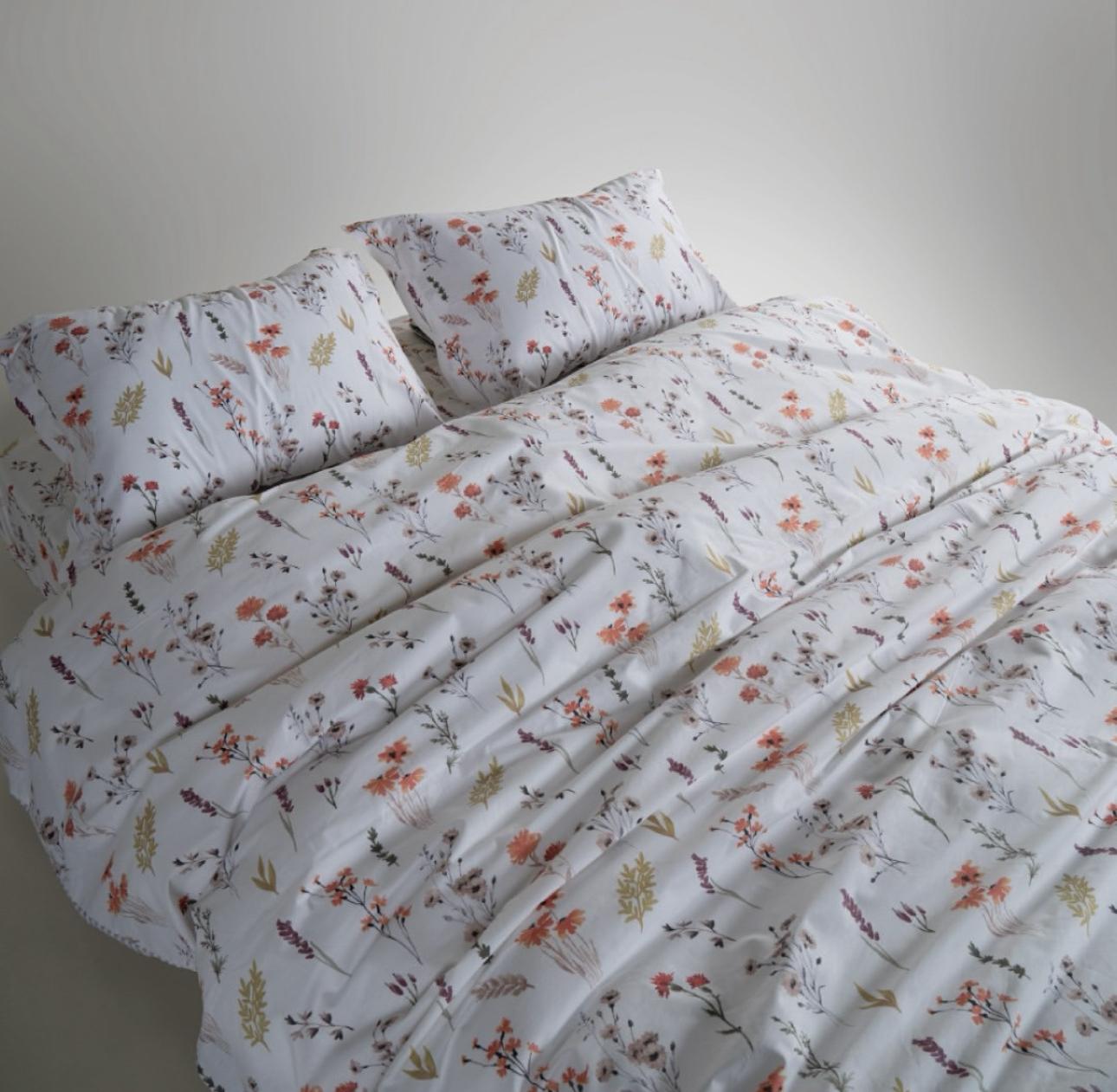 Bettwäsche-Set „Floral Dance“ | OEKO-TEX®-zertifiziertes Bettbezug-Set aus reiner Baumwolle – 144 TC