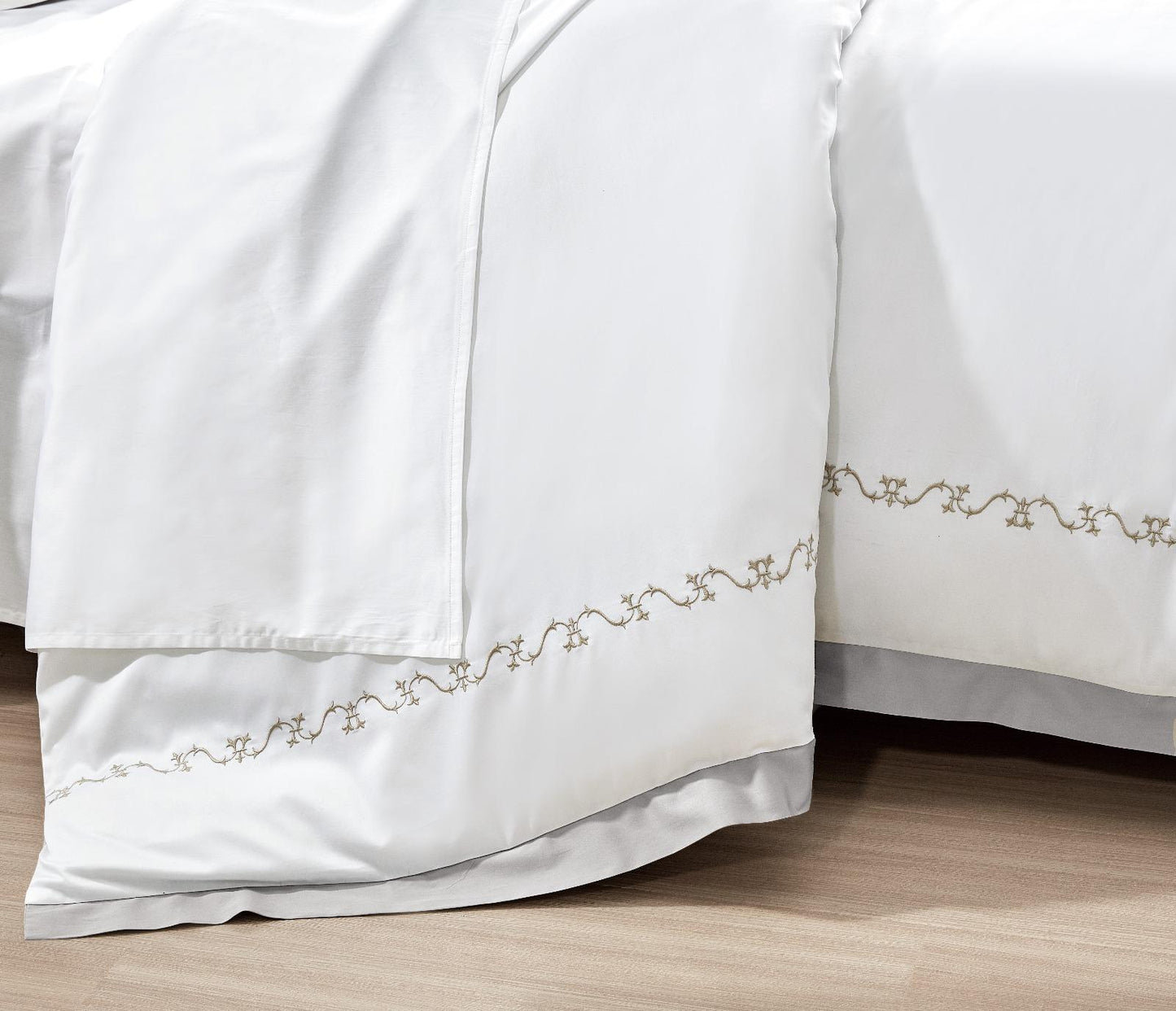 Hotel Collection – Timeless Diana Edition | Luxuriöses, weiches, weißes Bettwäscheset mit Doppellinienstickerei – 300 Fäden pro Zoll Premium-Baumwolle – 6-teiliges Bettbezugset (Kopie)