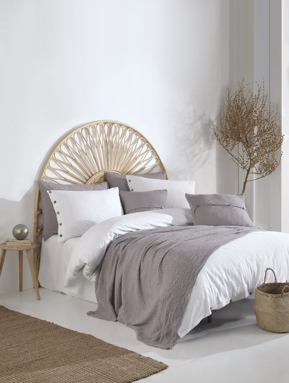 Como Bianco – Luxuriöse Bettwäschegarnitur aus reiner Baumwolle mit Knopfdetails | Mila Home