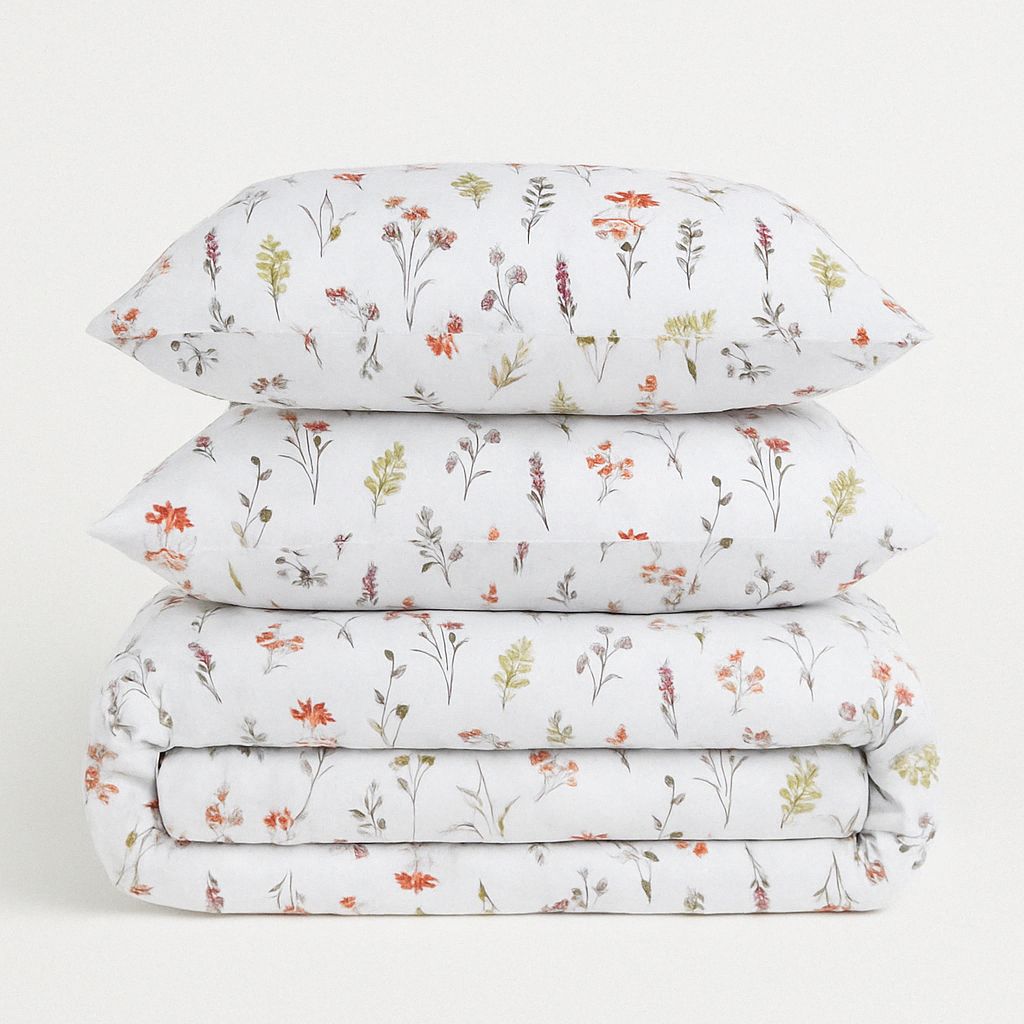 Bettwäsche-Set „Floral Dance“ | OEKO-TEX®-zertifiziertes Bettbezug-Set aus reiner Baumwolle – 144 TC