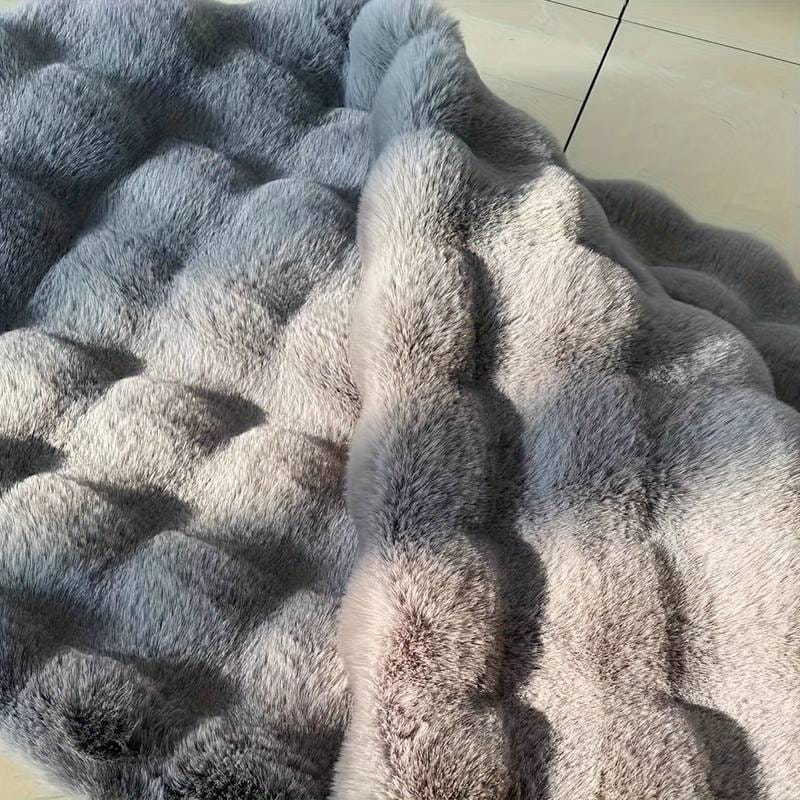 Moderner runder Luxus-Plüschteppich – Flauschiger Fleece-Teppich – Eleganter, weicher Teppich aus Kaninchenfellimitat für alle Räume | Bestseller | Waschbar