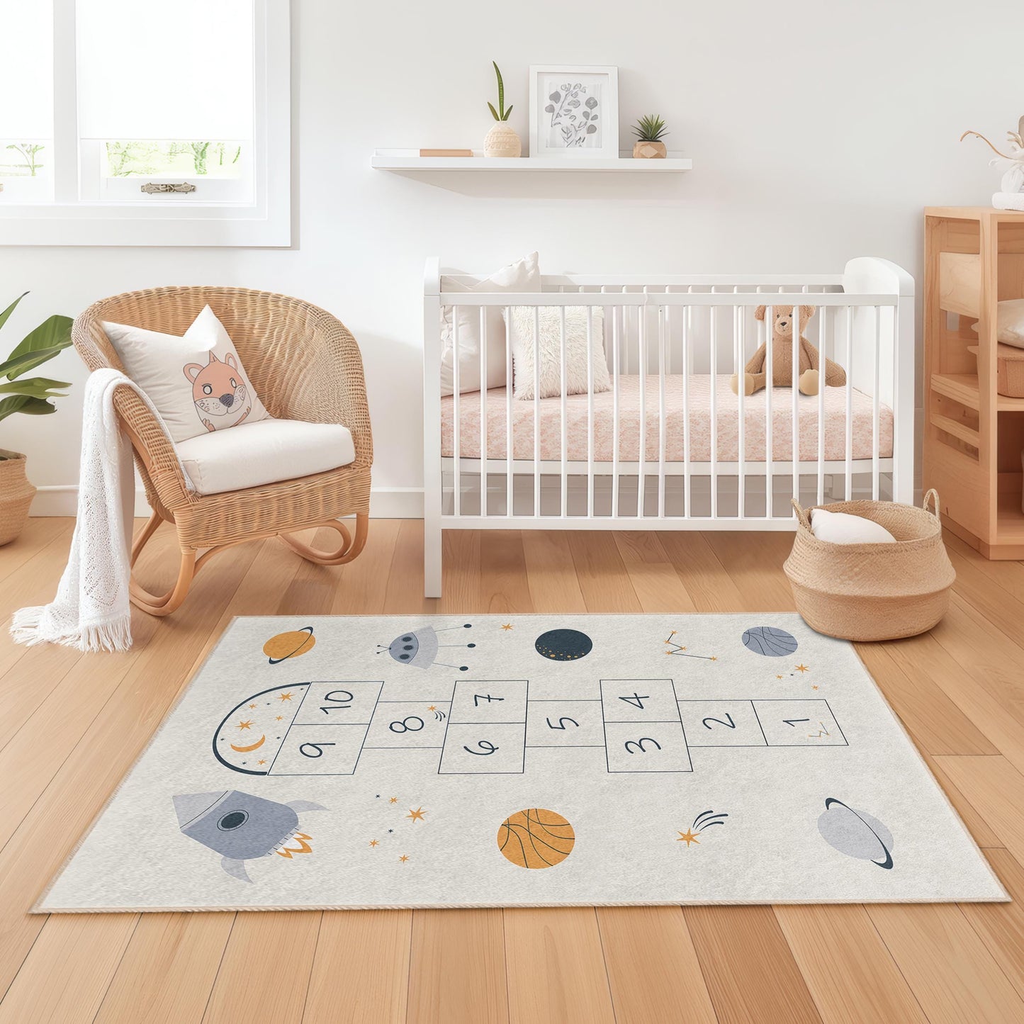 Weltraum-Hüpfteppich: Galaxie-Spielmatte für Kinder, Kinderzimmerdekoration