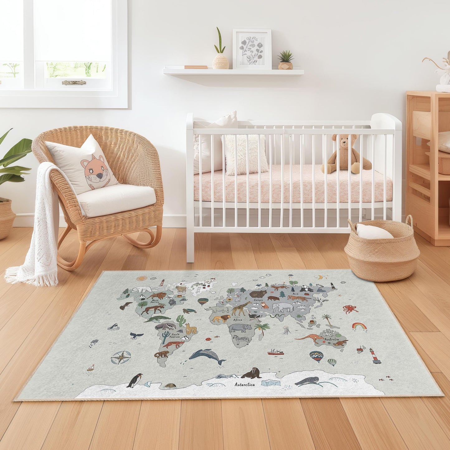 Abenteuerkarten-Teppich für Kinder, Truthahnkarten-Teppich für Kinder, Spielzimmerdeko, weicher rechteckiger Teppich für Kinder, Kinderzimmerteppich