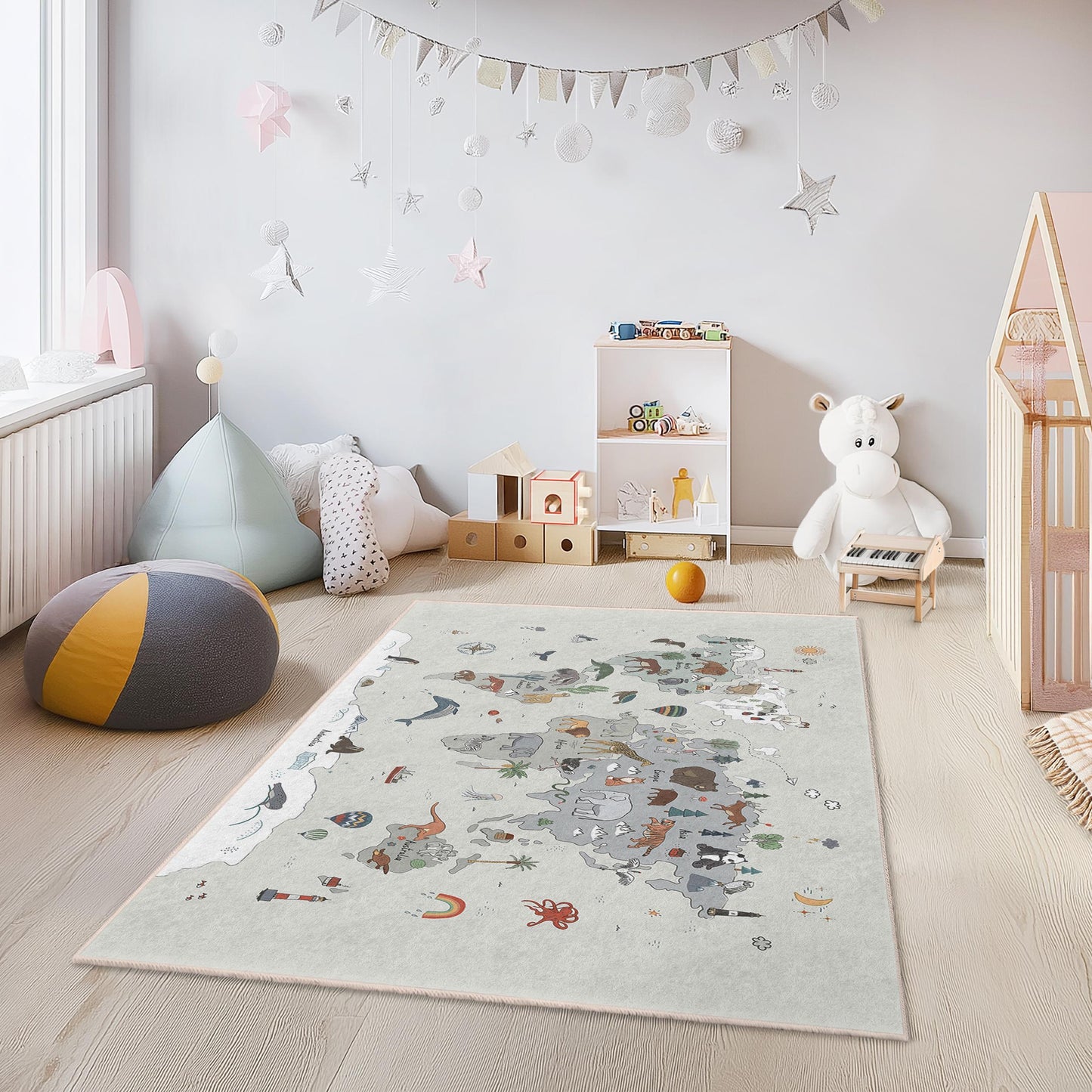 Abenteuerkarten-Teppich für Kinder, Truthahnkarten-Teppich für Kinder, Spielzimmerdeko, weicher rechteckiger Teppich für Kinder, Kinderzimmerteppich