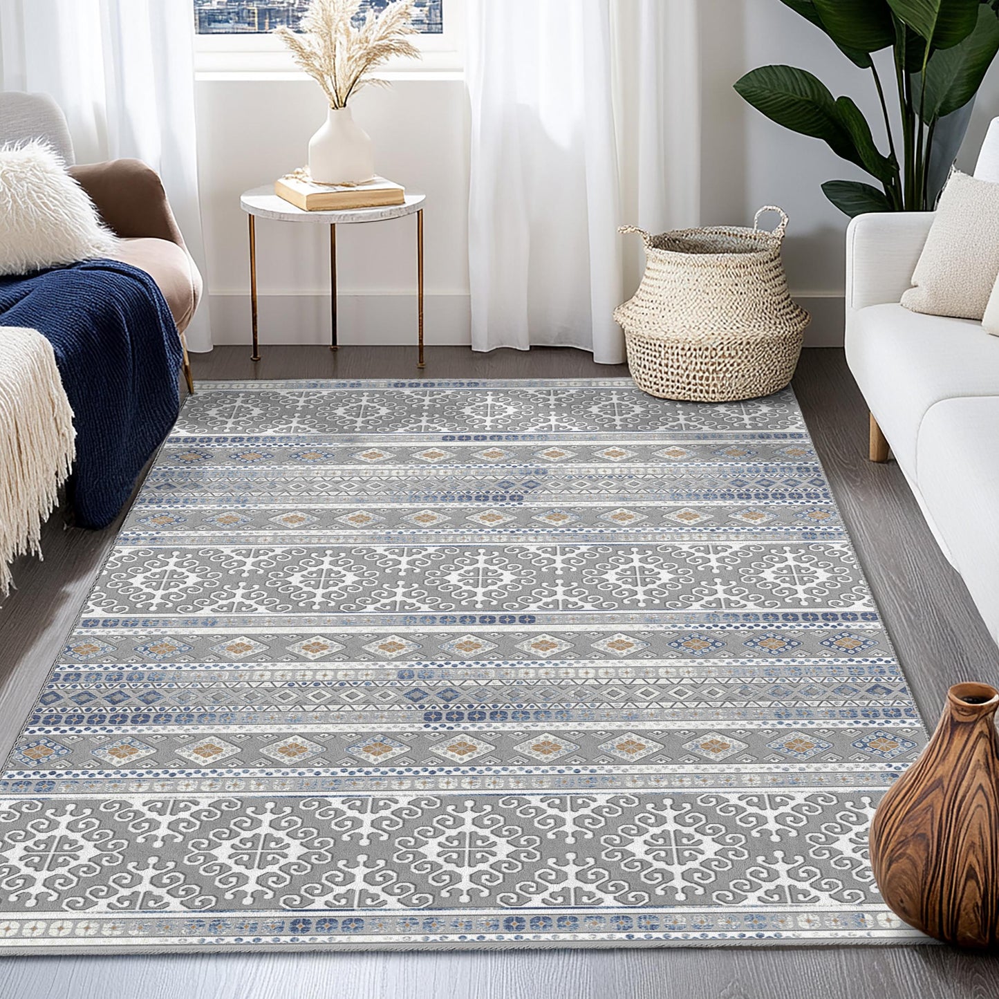 Eleganter Teppich mit geometrischem Muster, stilvoller rechteckiger Teppich für das Wohnzimmer, moderne Wohndekoration, Teppich mit geometrischem Design