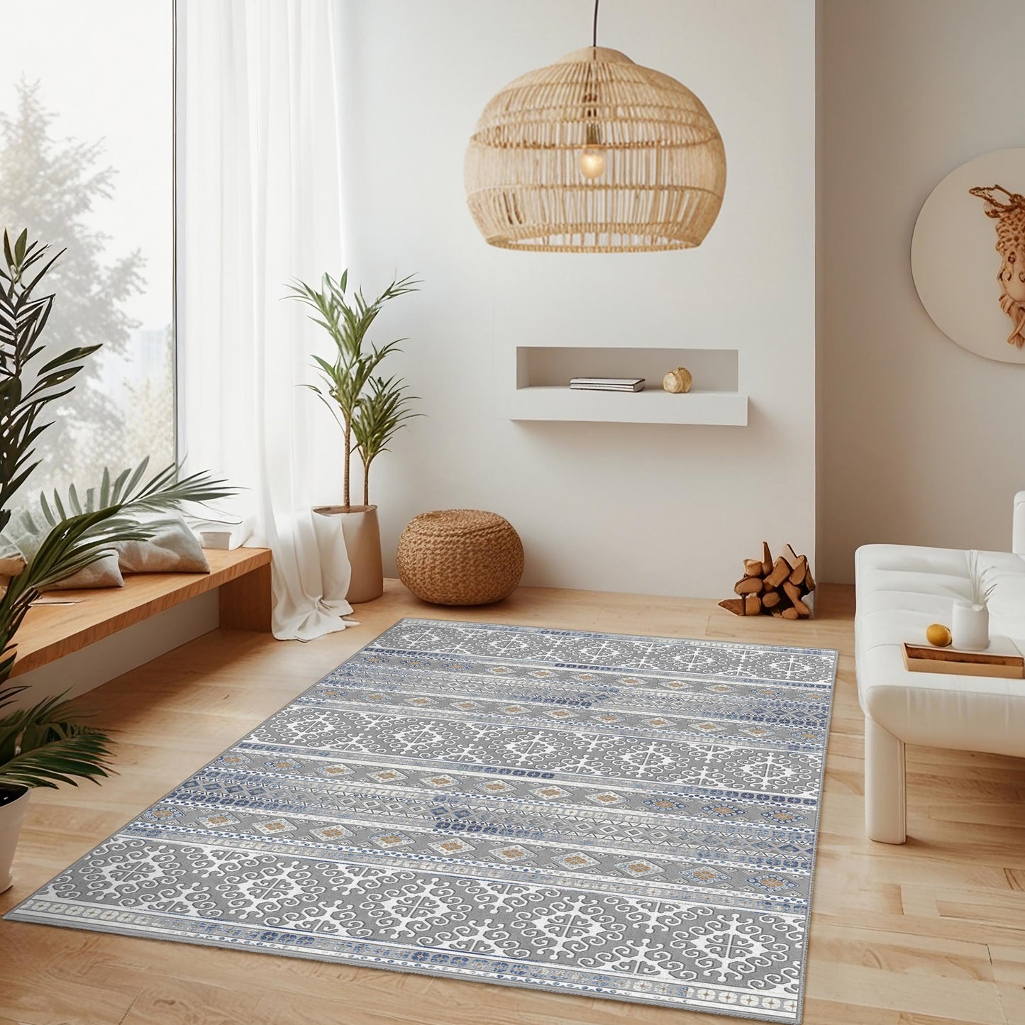 Eleganter Teppich mit geometrischem Muster, stilvoller rechteckiger Teppich für das Wohnzimmer, moderne Wohndekoration, Teppich mit geometrischem Design