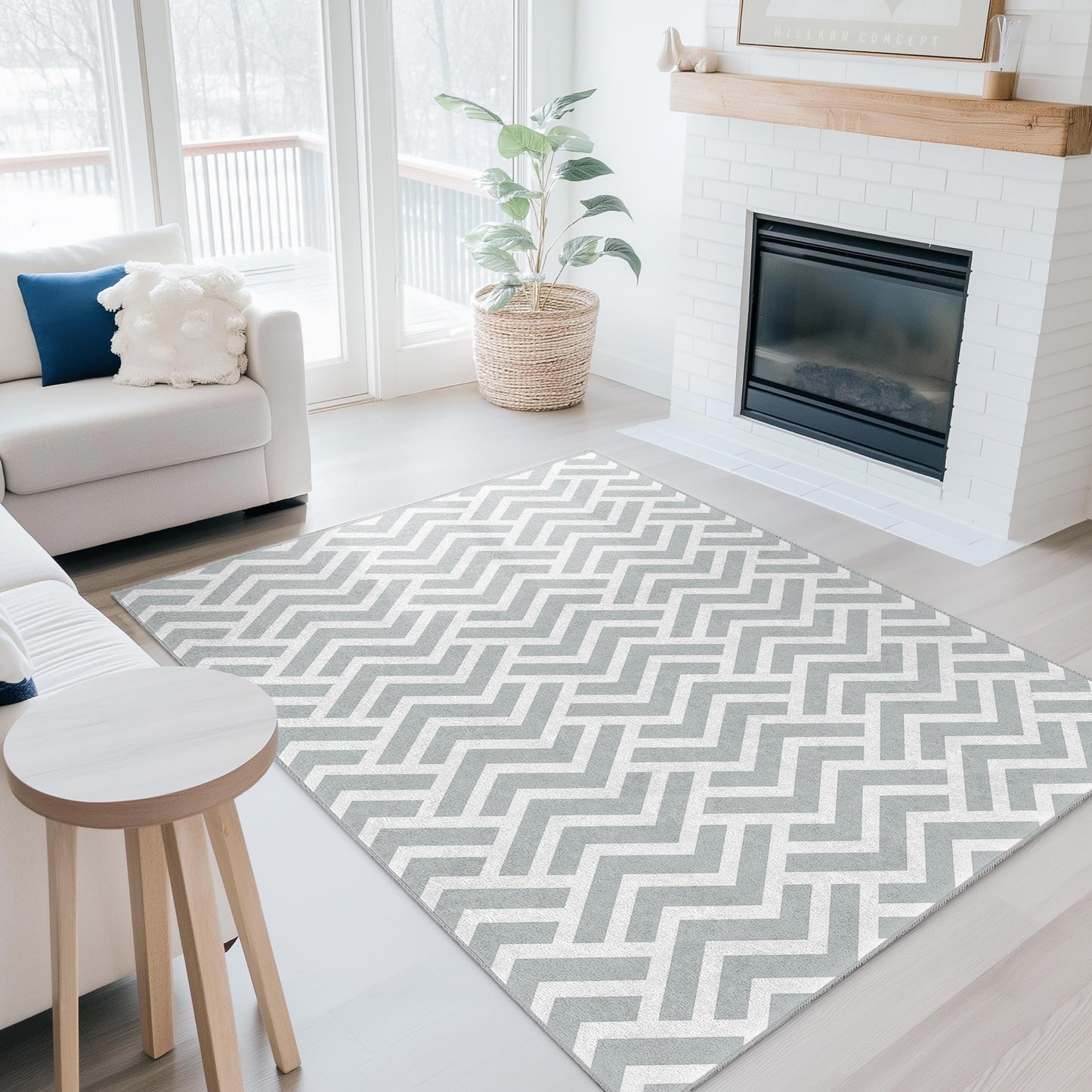 Rechteckiger Teppich mit Chevron-Muster, moderne Wohnzimmerdekoration, stilvoller grauer Teppich, Teppich für den Wohnbereich, Teppich im zeitgenössischen Design