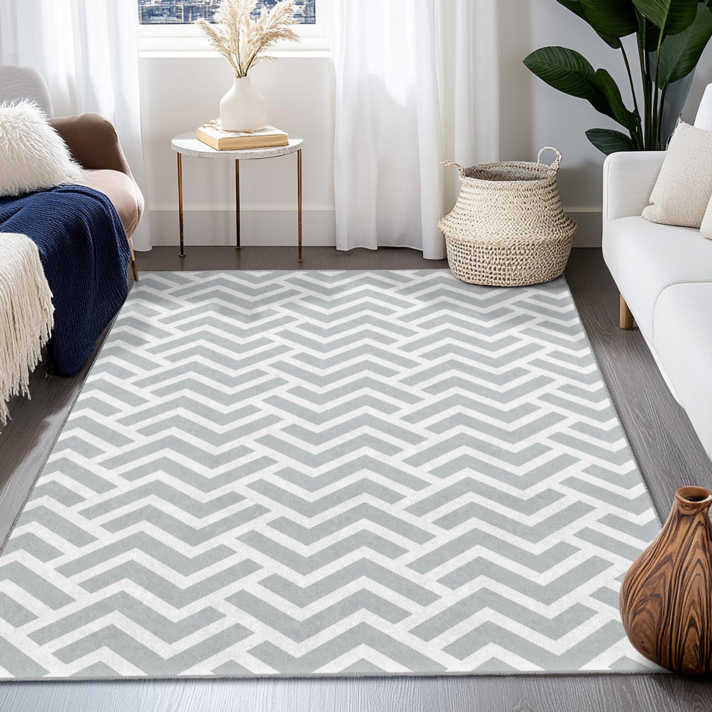 Rechteckiger Teppich mit Chevron-Muster, moderne Wohnzimmerdekoration, stilvoller grauer Teppich, Teppich für den Wohnbereich, Teppich im zeitgenössischen Design