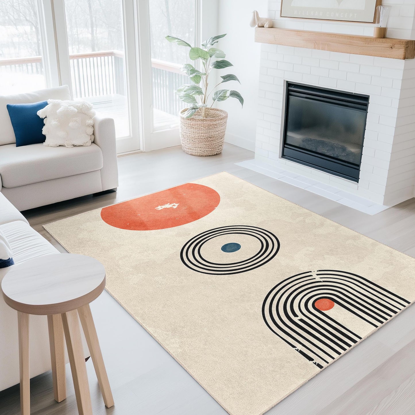 Moderner rechteckiger Teppich mit geometrischem Muster, abstraktes Design, Wohnzimmerteppich, Schlafzimmerteppich, stilvolle Wohnaccessoires