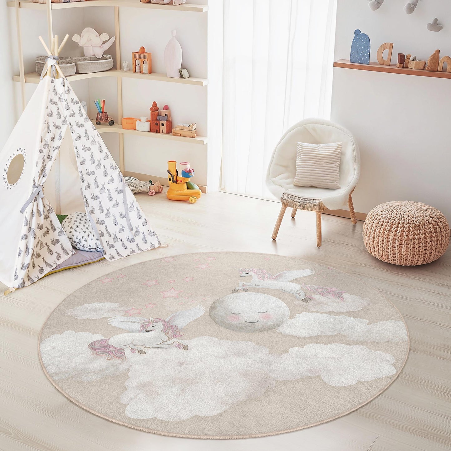 Verträumter Einhorn-Kinderteppich: Magische Spielmatte fürs Kinderzimmer