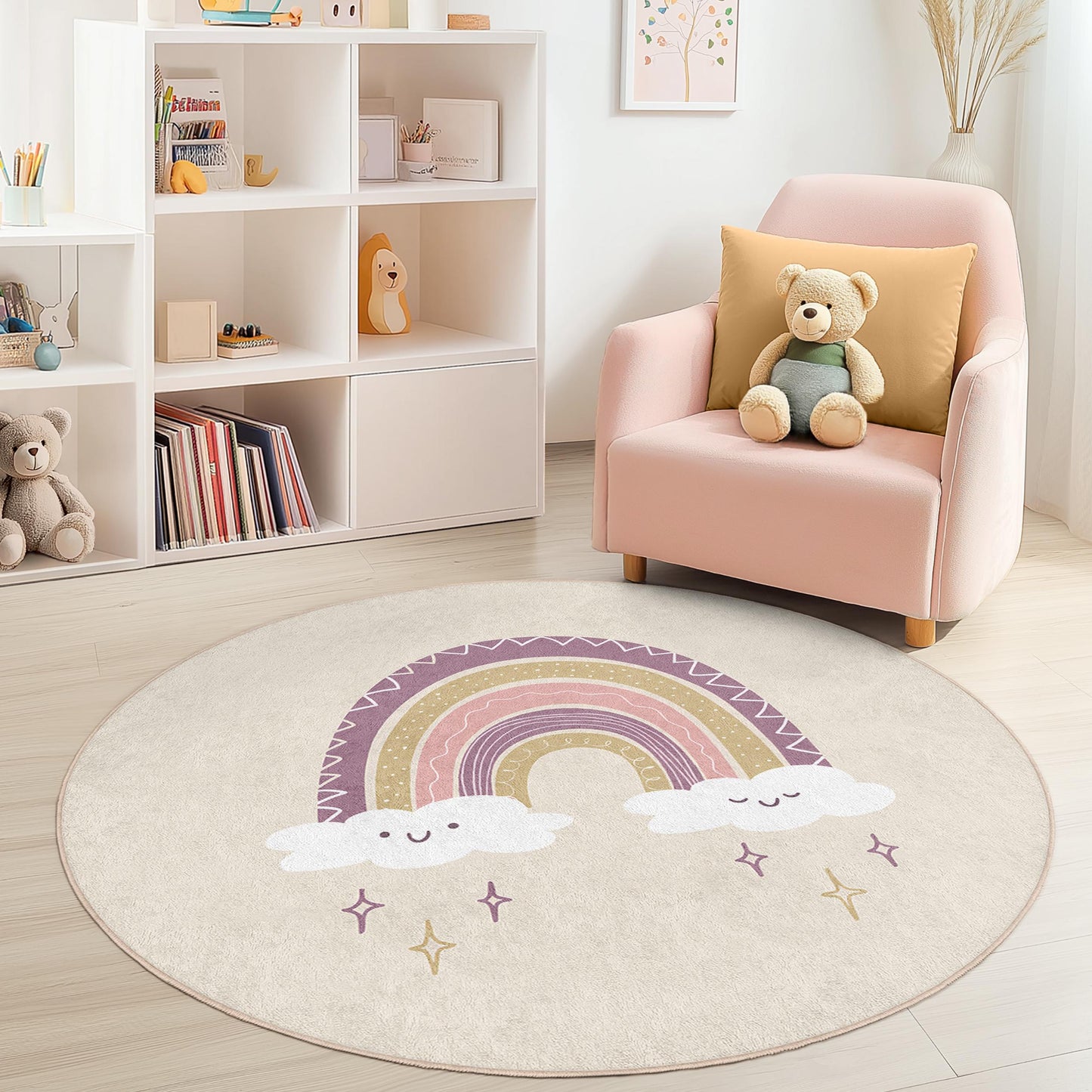 Regenbogen-Spielteppich: Weicher Teppich fürs Kinderzimmer