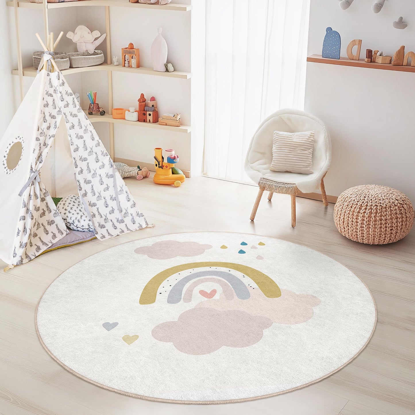Regenbogen-Spielteppich für Kinder: Weiche Kinderzimmerdekoration, personalisierbar