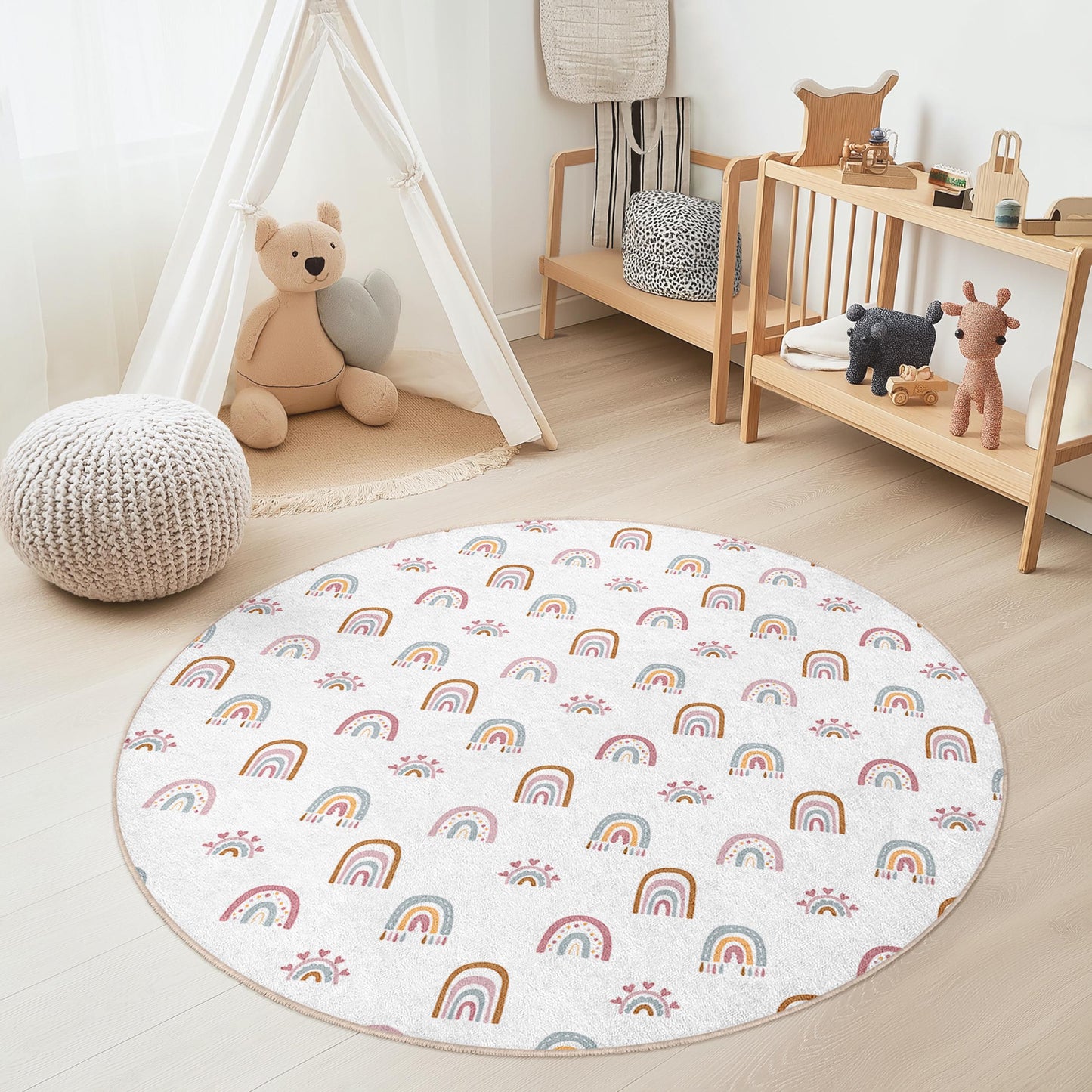 Regenbogen-Spielteppich für Kinder: Weiche Spielmatte fürs Kinderzimmer, personalisierte Dekoration