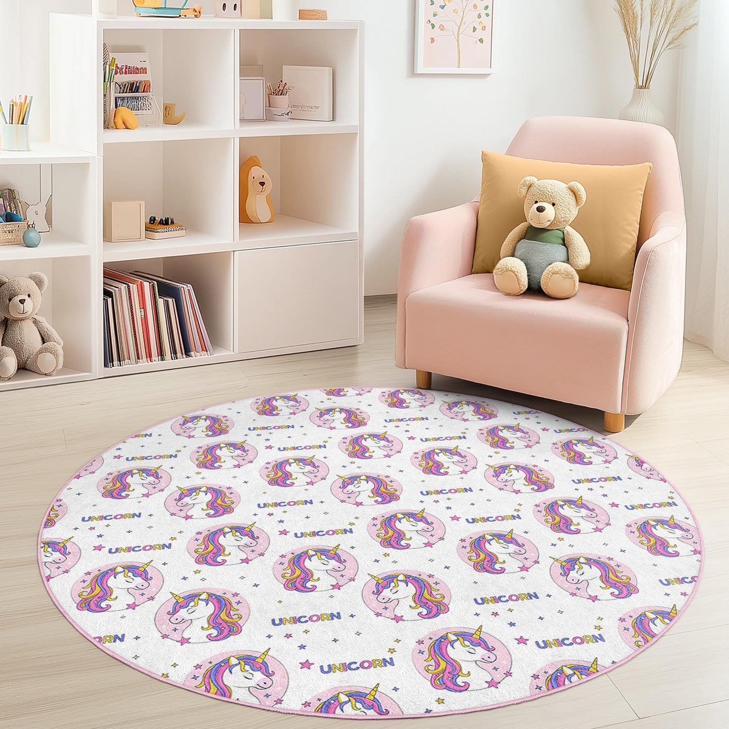 Magischer Einhorn-Kinderteppich: Weicher Spielzimmerteppich