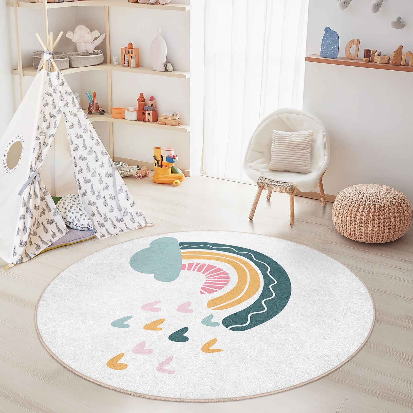 Regenbogen-Kinderteppich: Weiche Spielmatte, verspielte Kinderzimmerdekoration