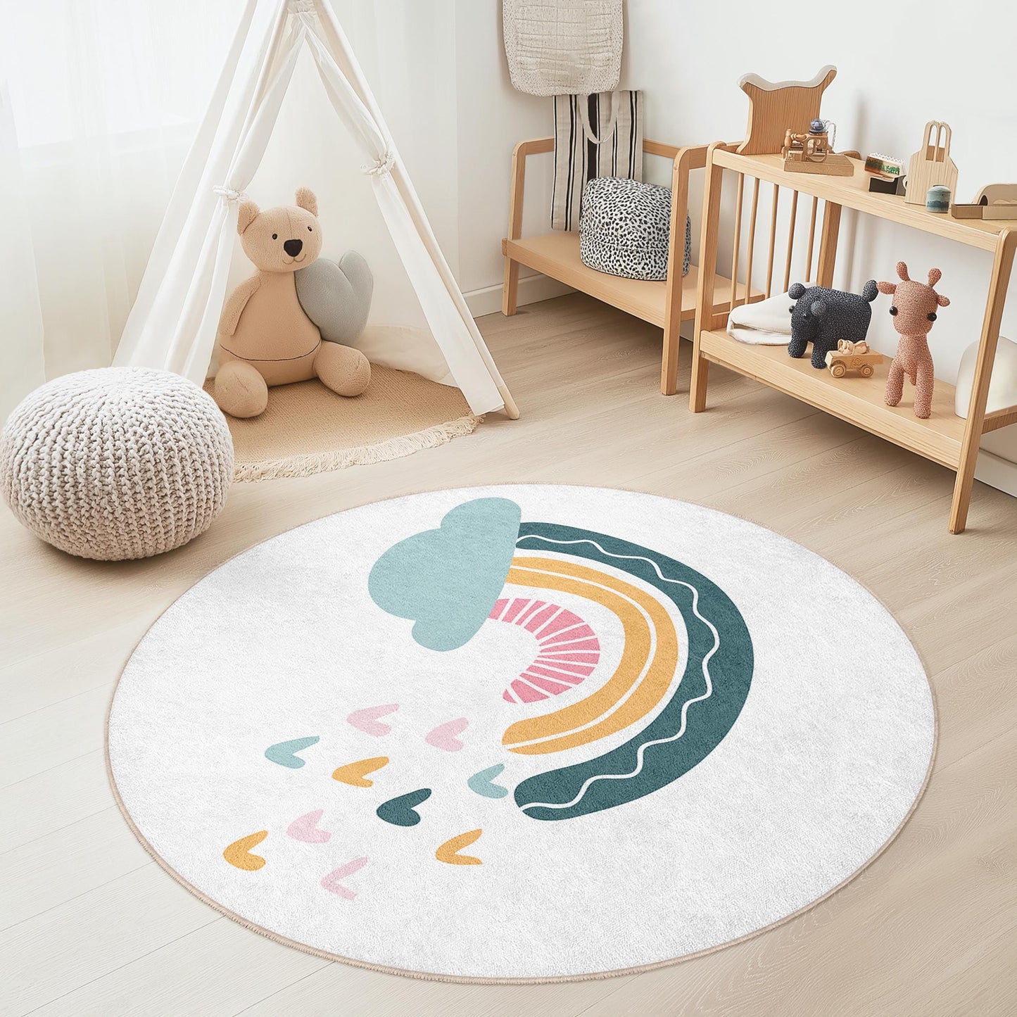 Regenbogen-Kinderteppich: Weiche Spielmatte, verspielte Kinderzimmerdekoration