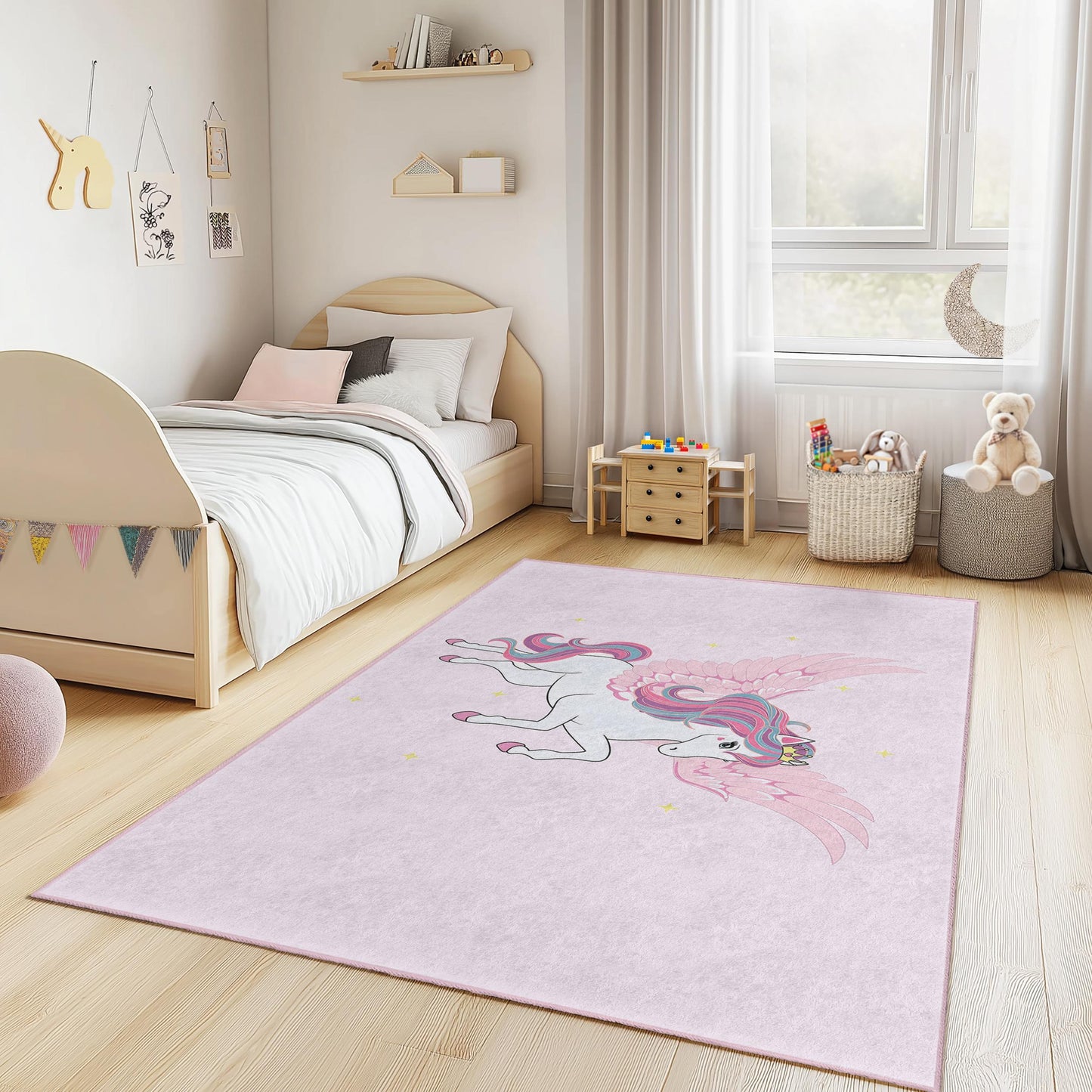 Magischer Einhorn-Kinderteppich: Spielzimmerteppich, Fantasie-Dekoration