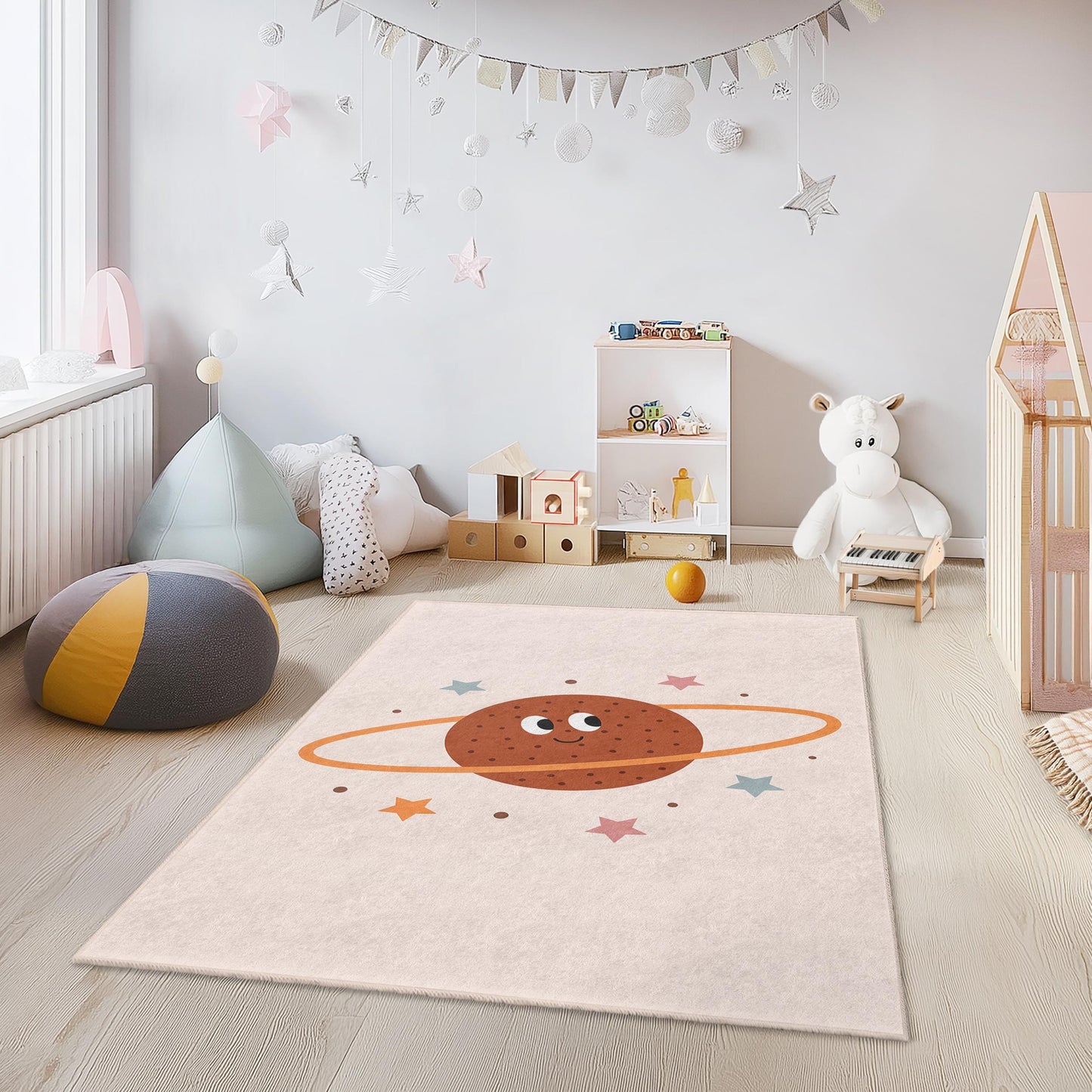 Planet Kids Teppich: Lustiger Weltraum-Spielzimmerteppich