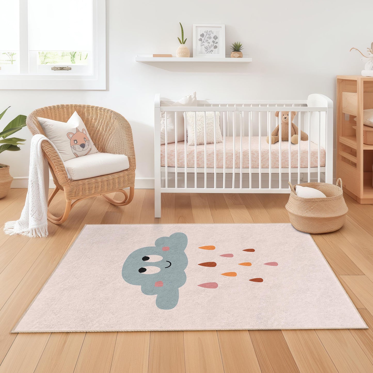 Cloud Rain Kinderteppich: Weicher Teppich für Kinderzimmer und Spielzimmer