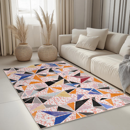 Geometric Pattern Rectangle Area Rug, Modern Abstract Design Rug, Home Decor Rug, Living Room Carpet, Stylish Floor Mat