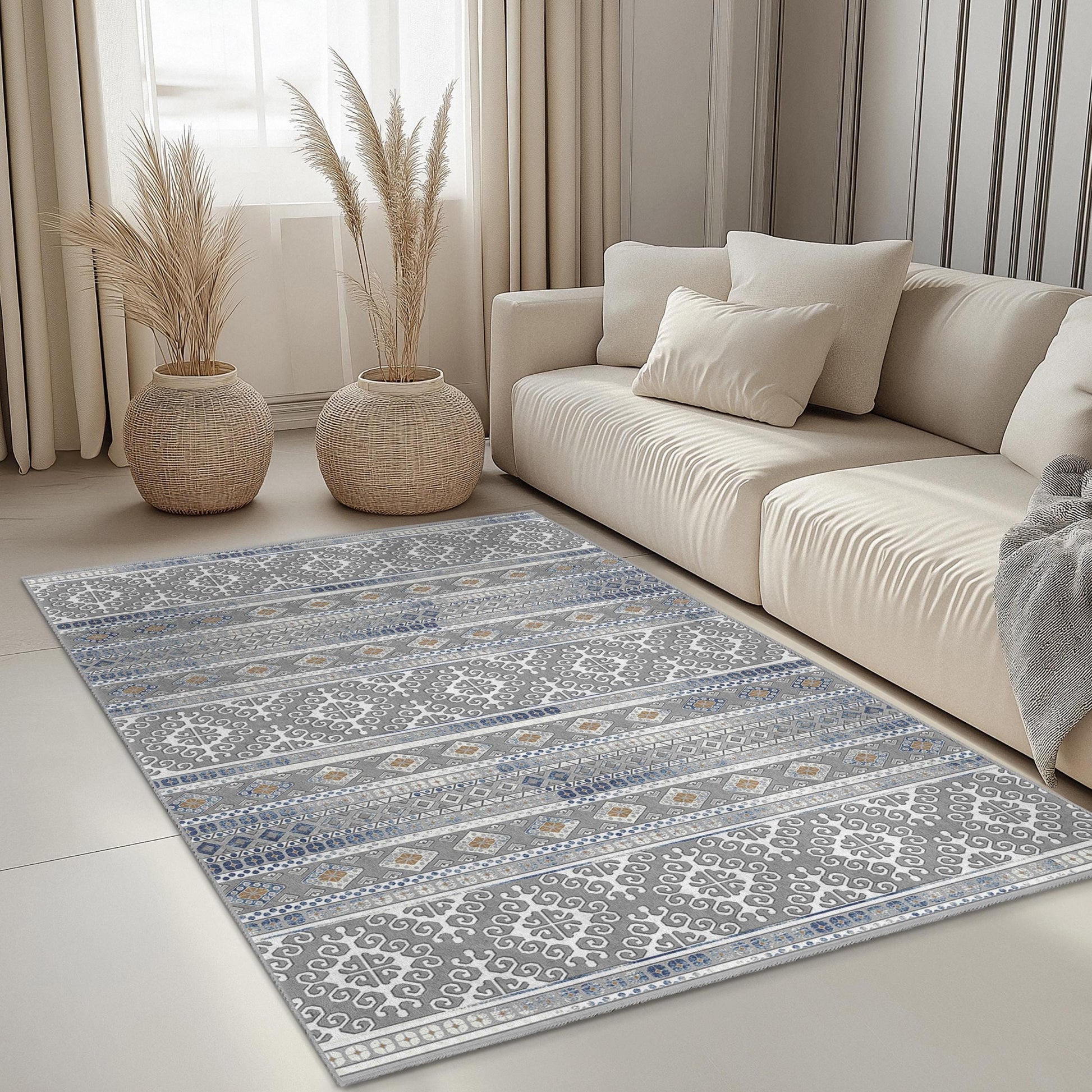 Elegant Geometric Pattern Area Rug, Stylish Rectangular Carpet for Living Room, Modern Home Decor, Geometric Design Rug