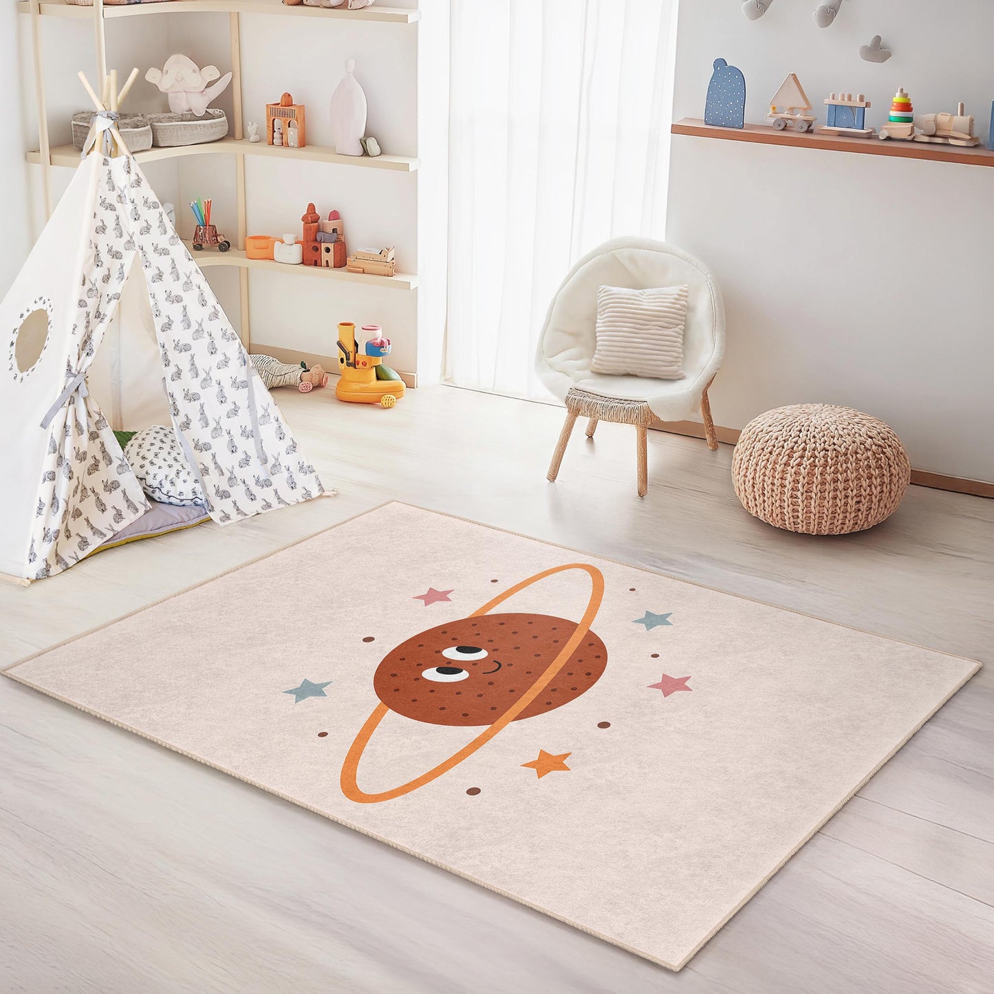 Planet Kids Rug: Fun Space Playroom Carpet