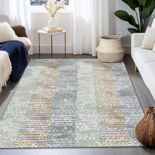 Geometric Area Rug: Modern Rectangular Carpet for Living Room