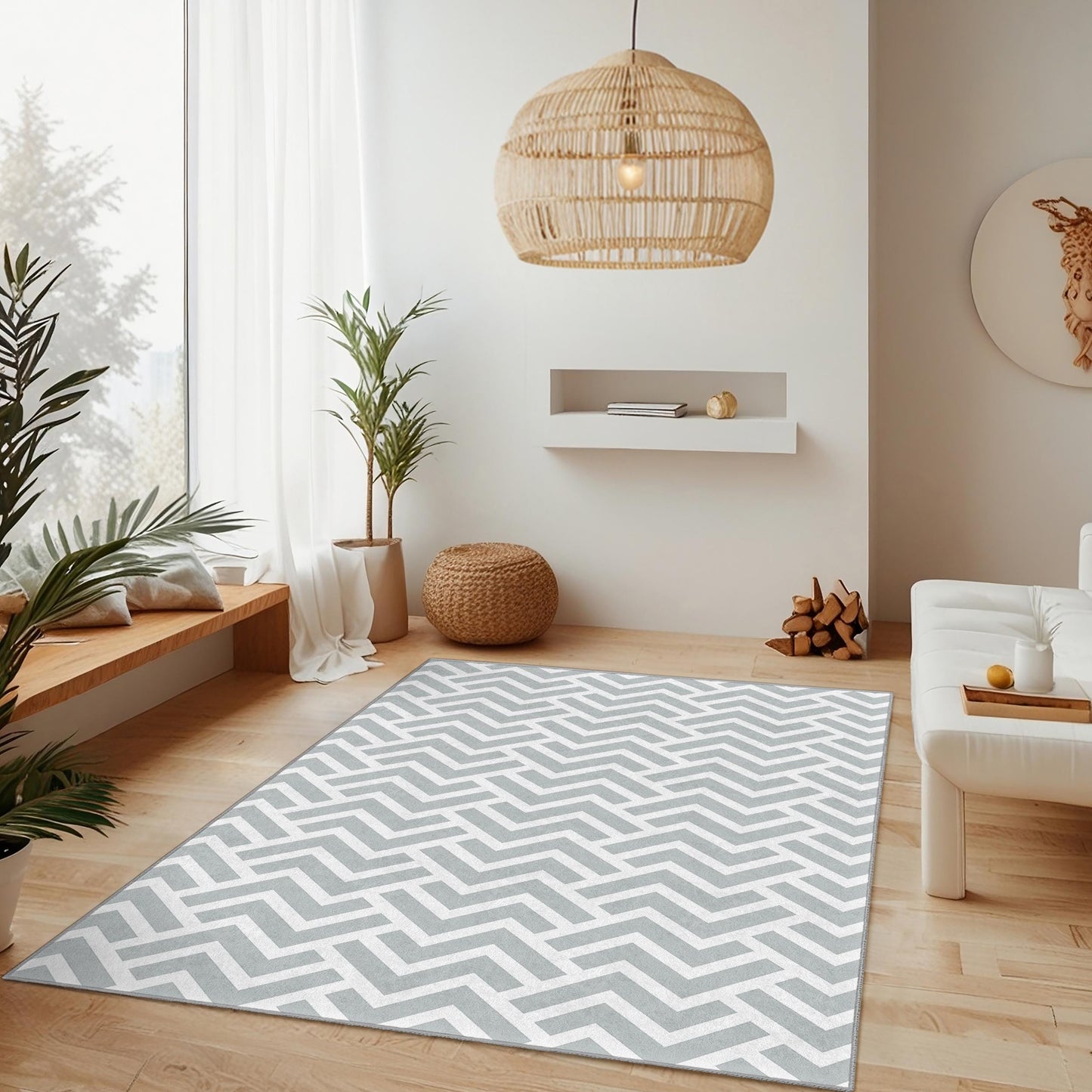 Rechteckiger Teppich mit Chevron-Muster, moderne Wohnzimmerdekoration, stilvoller grauer Teppich, Teppich für den Wohnbereich, Teppich im zeitgenössischen Design