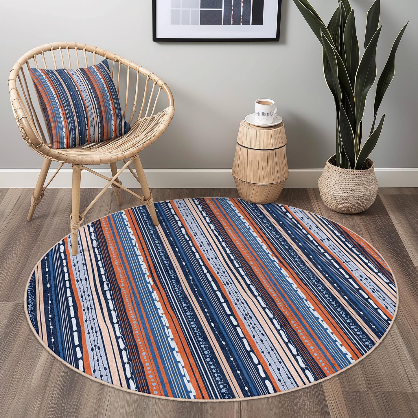 Marineblau gestreifter Teppich, moderner geometrischer rechteckiger Teppich, weicher Indoor-Teppich für das Wohnzimmer, stilvolle Wohndekoration, vielseitig einsetzbarer Teppich