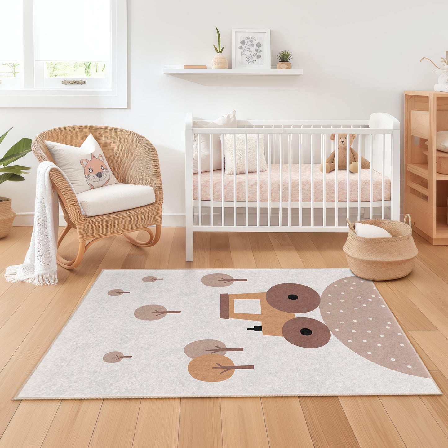 Niedlicher Traktor-Kinderzimmerteppich, Teppich mit Bauernhofmotiv, rechteckiger Spielzimmerteppich, Kinderzimmerdekoration, weicher Kinderteppich