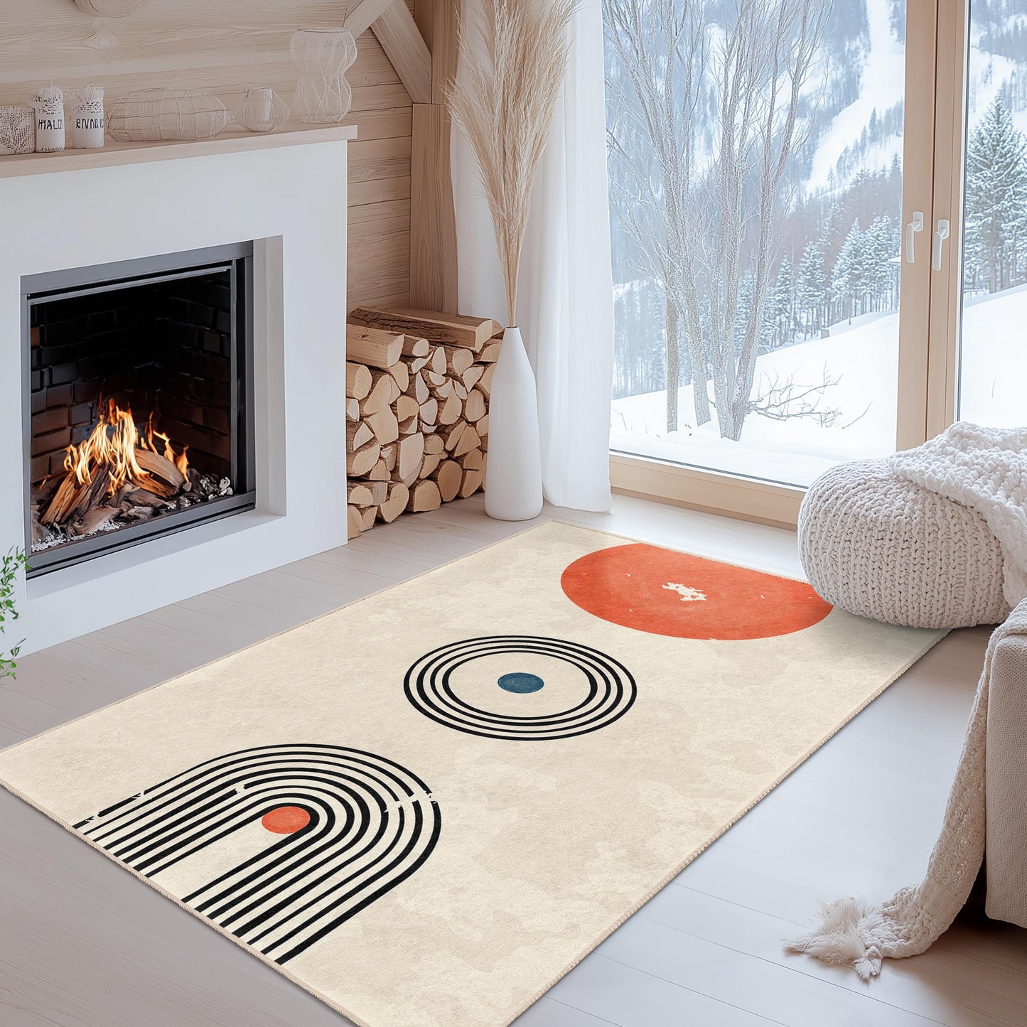 Moderner rechteckiger Teppich mit geometrischem Muster, abstraktes Design, Wohnzimmerteppich, Schlafzimmerteppich, stilvolle Wohnaccessoires