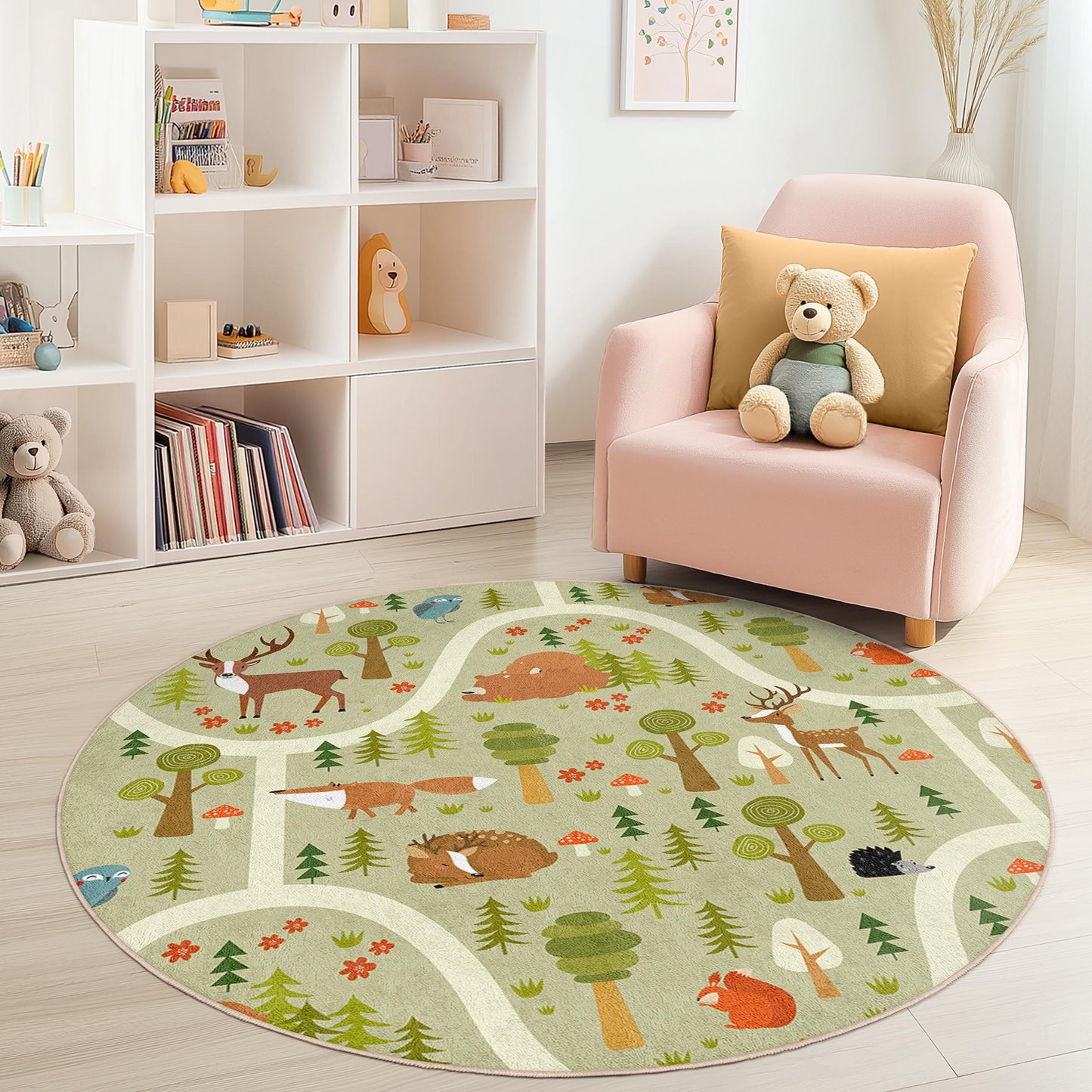 Waldabenteuer-Spielteppich für Kinder: Spielmatte mit Waldtieren
