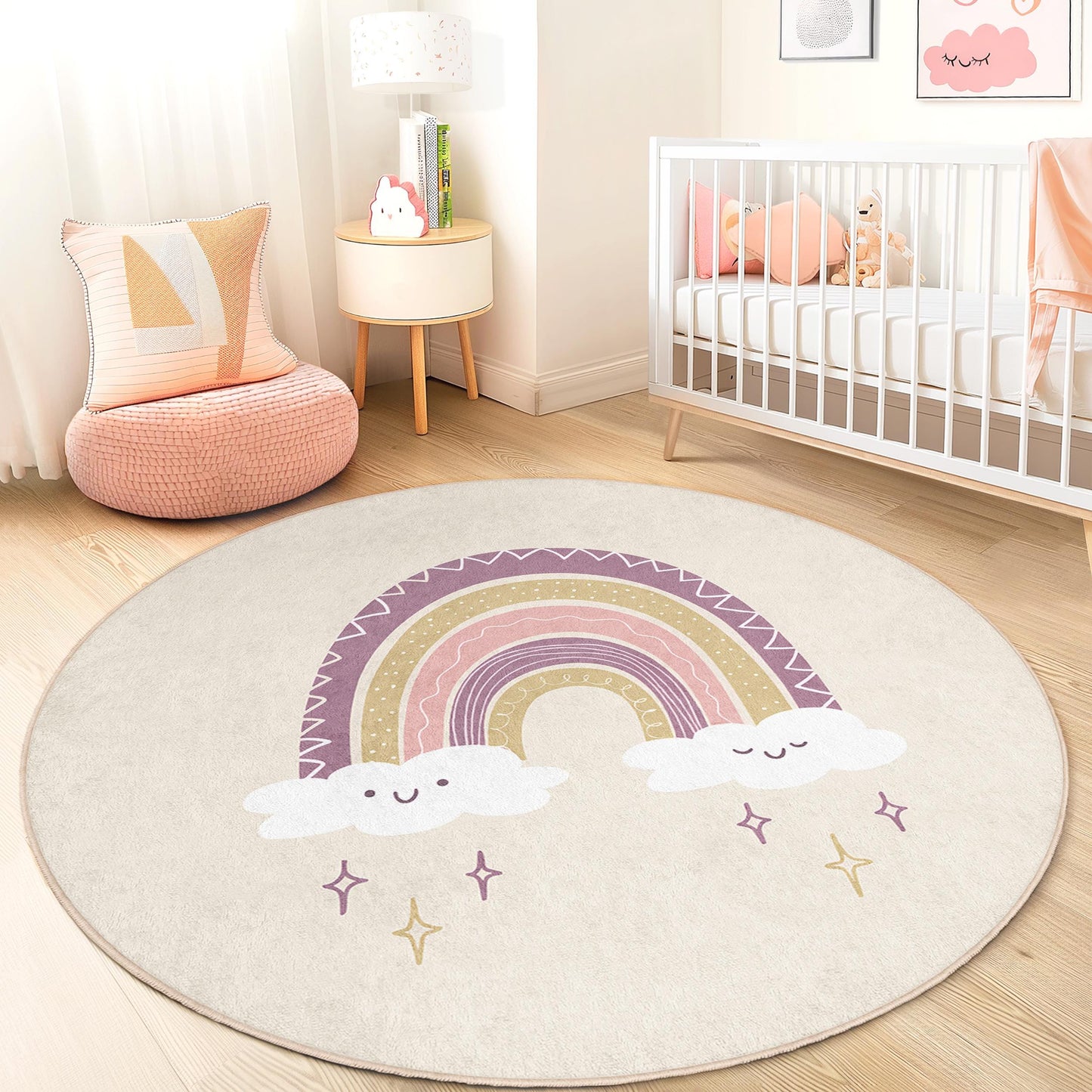 Regenbogen-Spielteppich: Weicher Teppich fürs Kinderzimmer