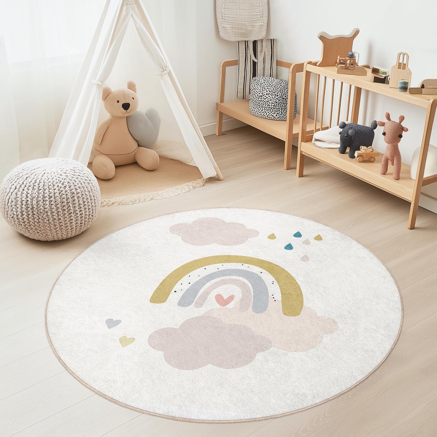 Regenbogen-Spielteppich für Kinder: Weiche Kinderzimmerdekoration, personalisierbar