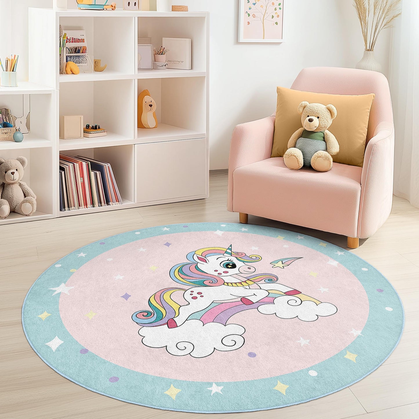 Magischer Einhorn-Kinderteppich: Weiche Spielmatte, Kinderzimmerdekoration