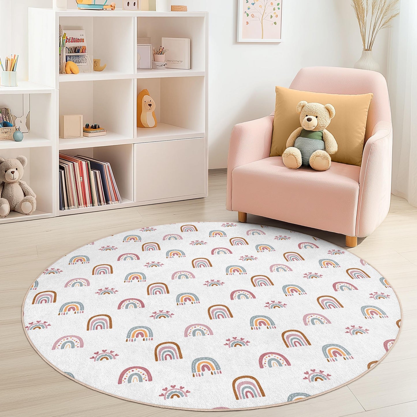 Regenbogen-Spielteppich für Kinder: Weiche Spielmatte fürs Kinderzimmer, personalisierte Dekoration
