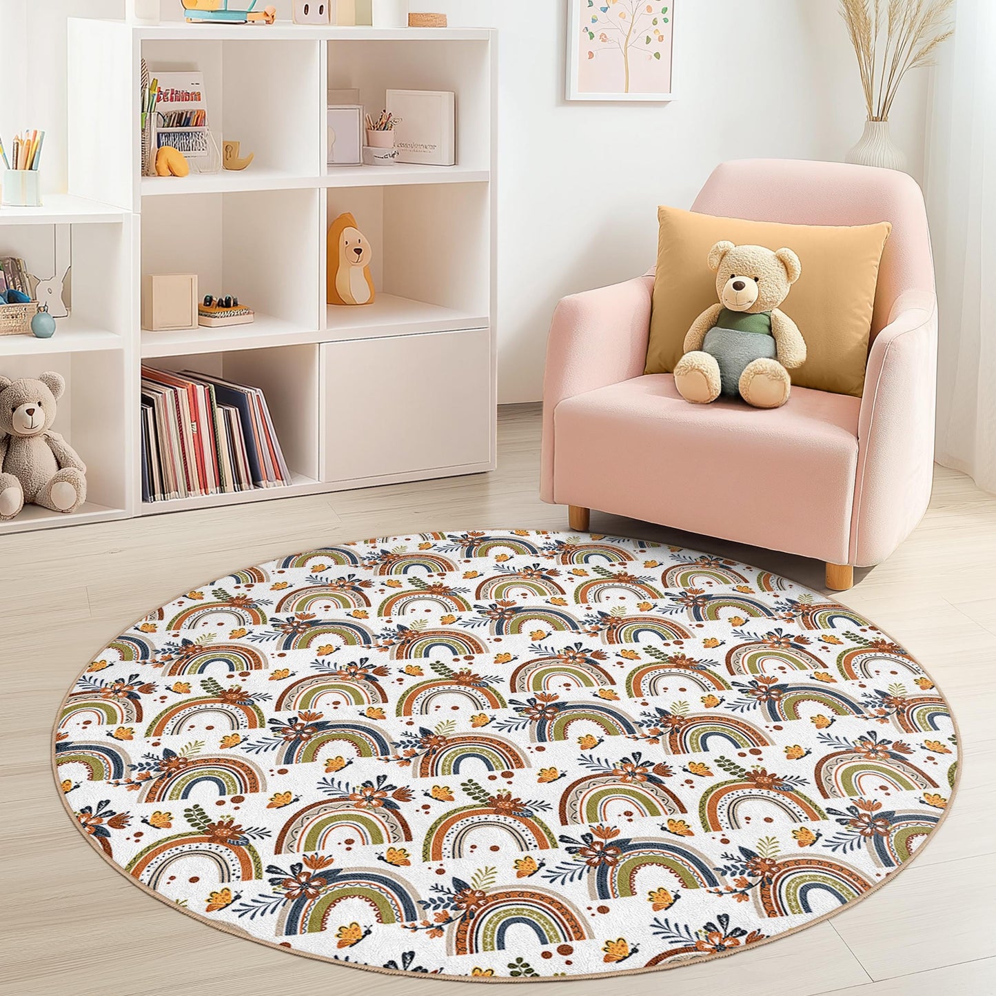 Regenbogen-Kinderteppich: Weiche Spielmatte für Kinderzimmer oder Spielzimmer
