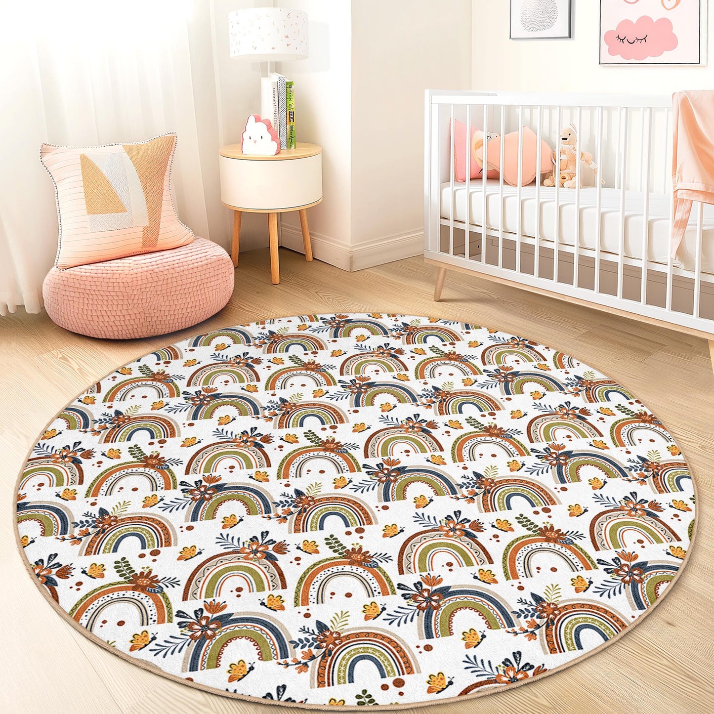 Rainbow Kids Rug: Soft Play Mat for Nursery or Playroom