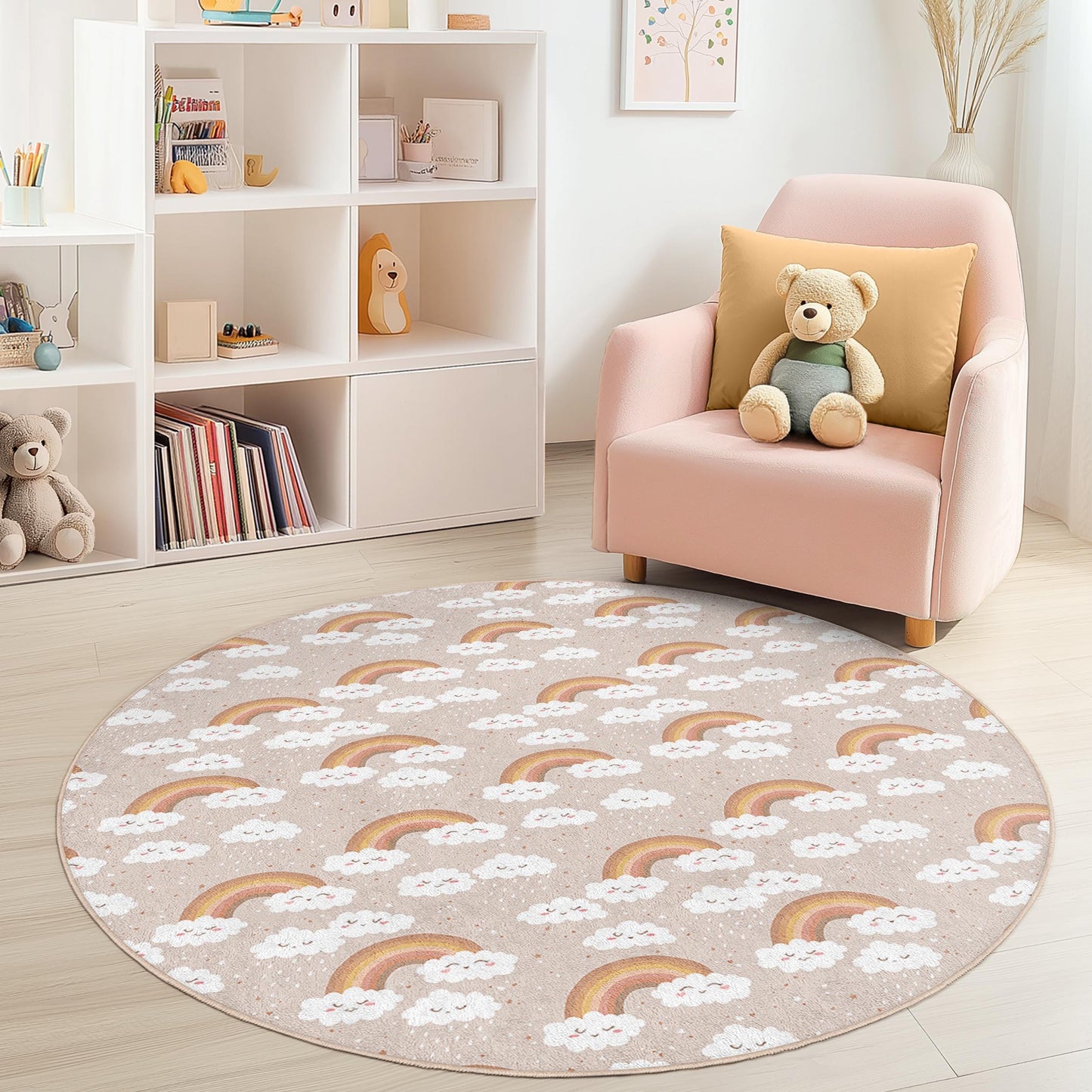 Regenbogenwolken-Kinderteppich: Weicher Teppich für Kinderzimmer und Spielzimmer