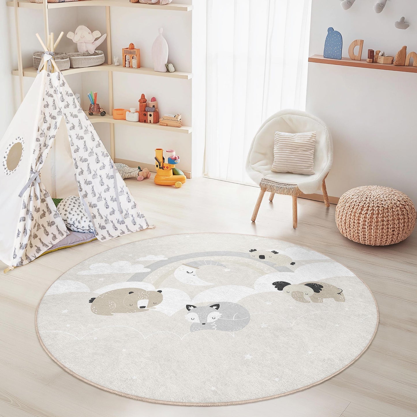 Verspielter Tier-Kinderteppich: Weiche Spielmatte fürs Kinderzimmer