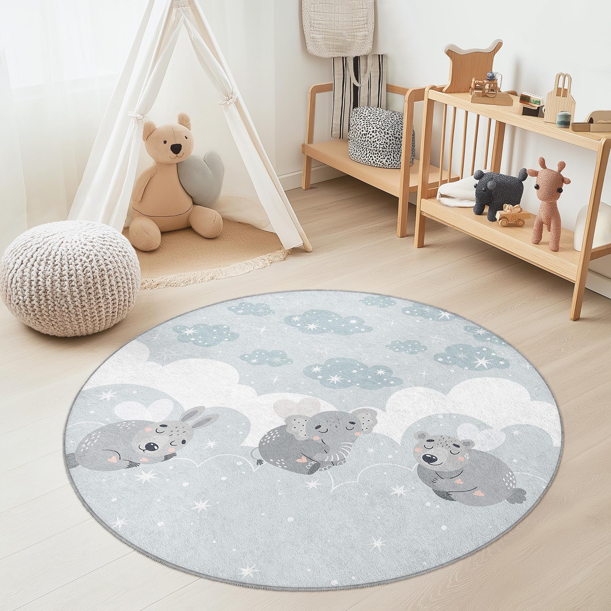 Animal Cloud Kids Rug: Soft Nursery Play Mat