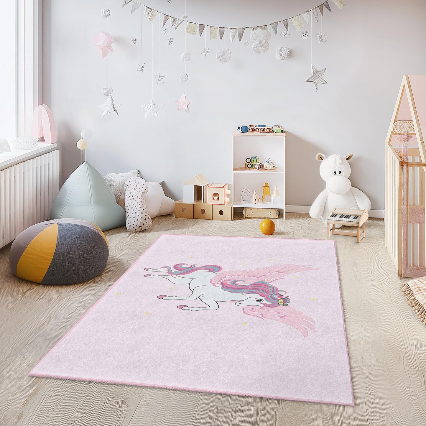 Magischer Einhorn-Kinderteppich: Spielzimmerteppich, Fantasie-Dekoration